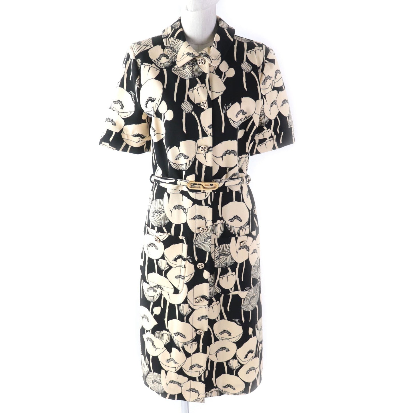 GUCCI one piece 653181 Rayon Black beige M