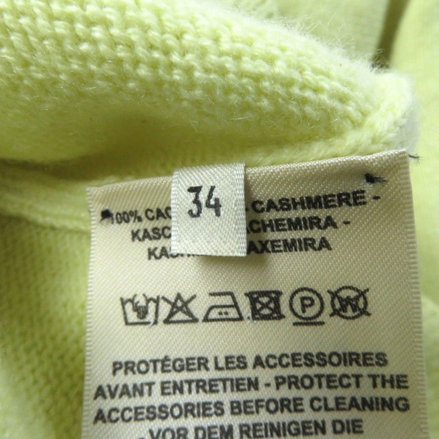 HERMES knit cashmere yellow 34