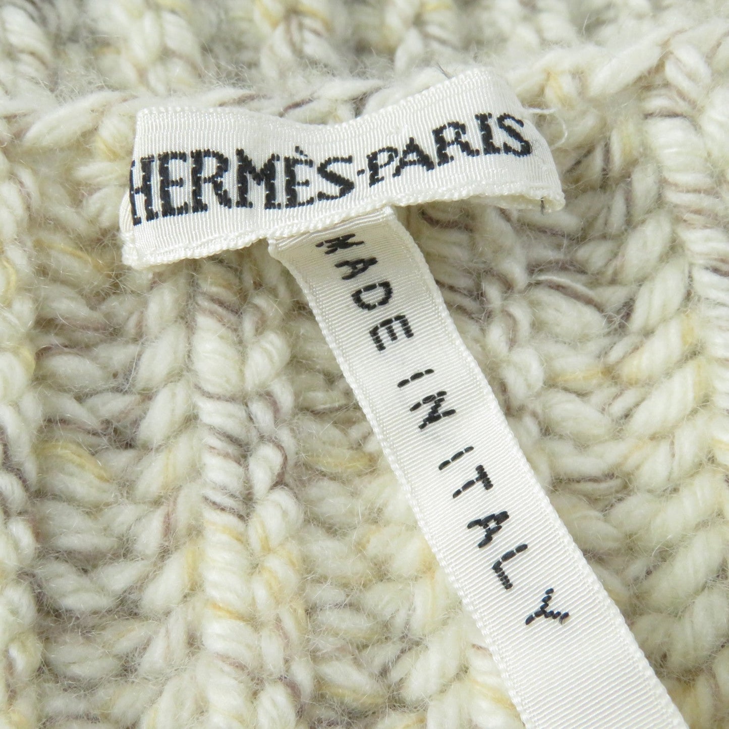 HERMES knit Main: 96% cashmere, Main: 4% polyurethane beige Women XS Used