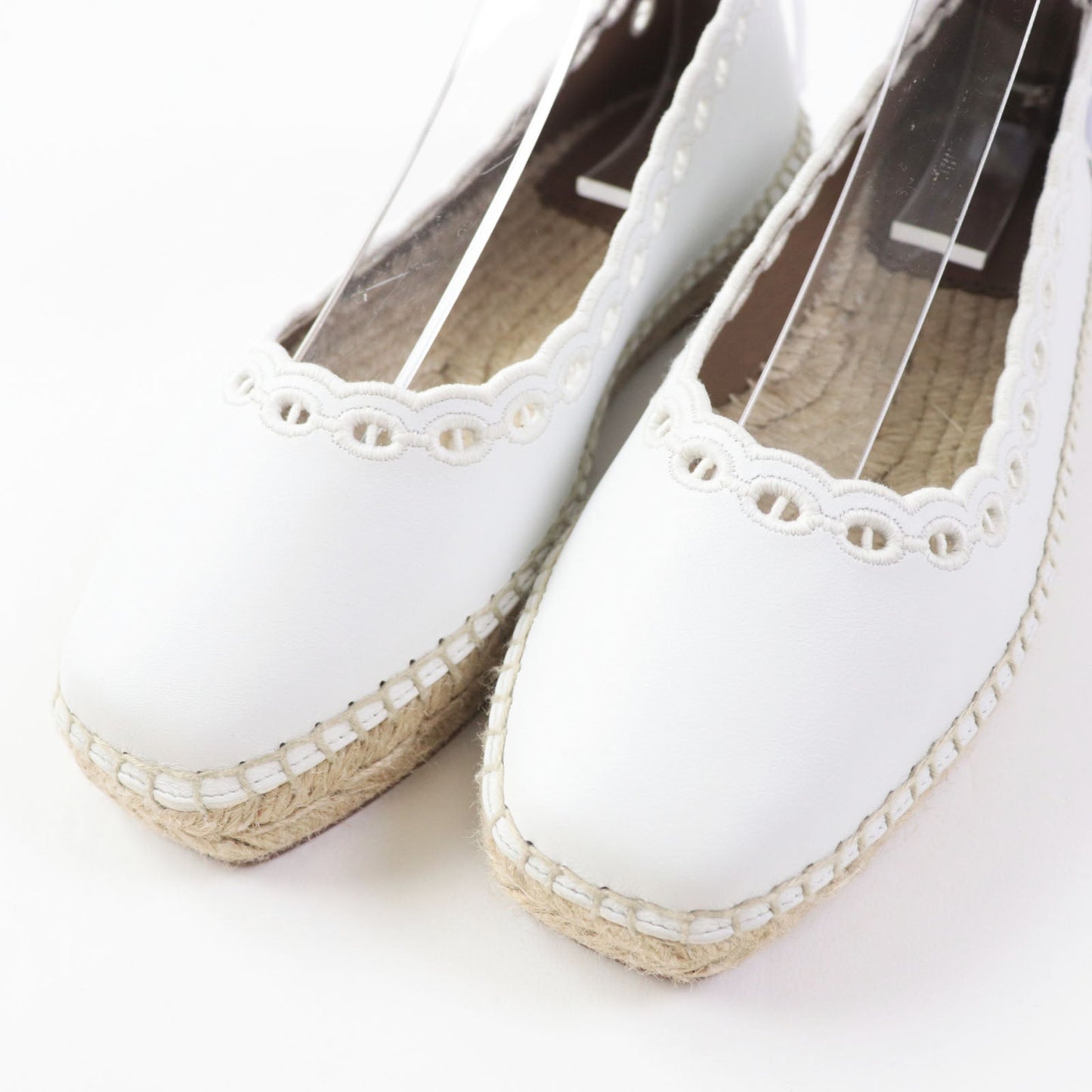 HERMES Leather shoes leather white Guapa 36