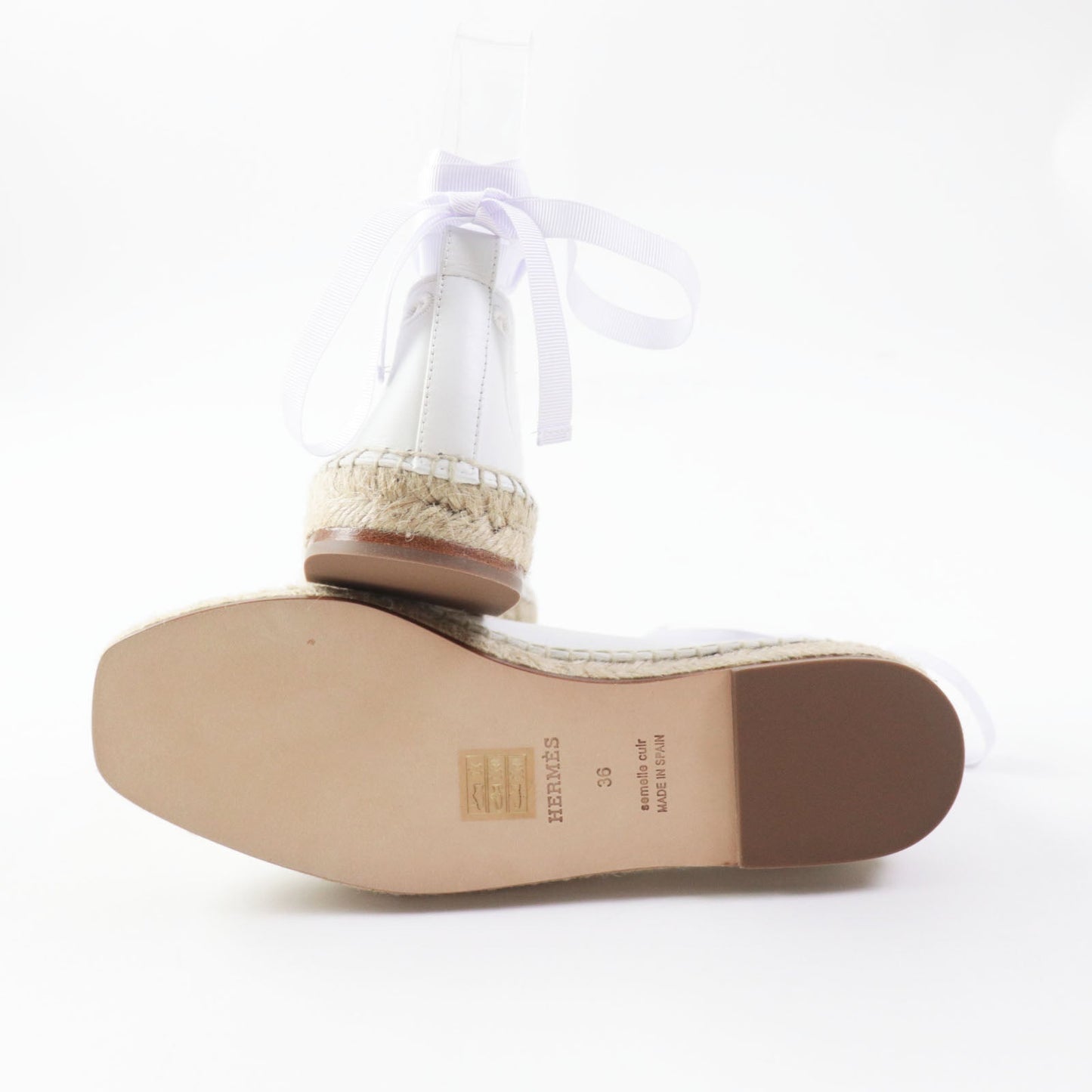 HERMES Leather shoes leather white Guapa 36