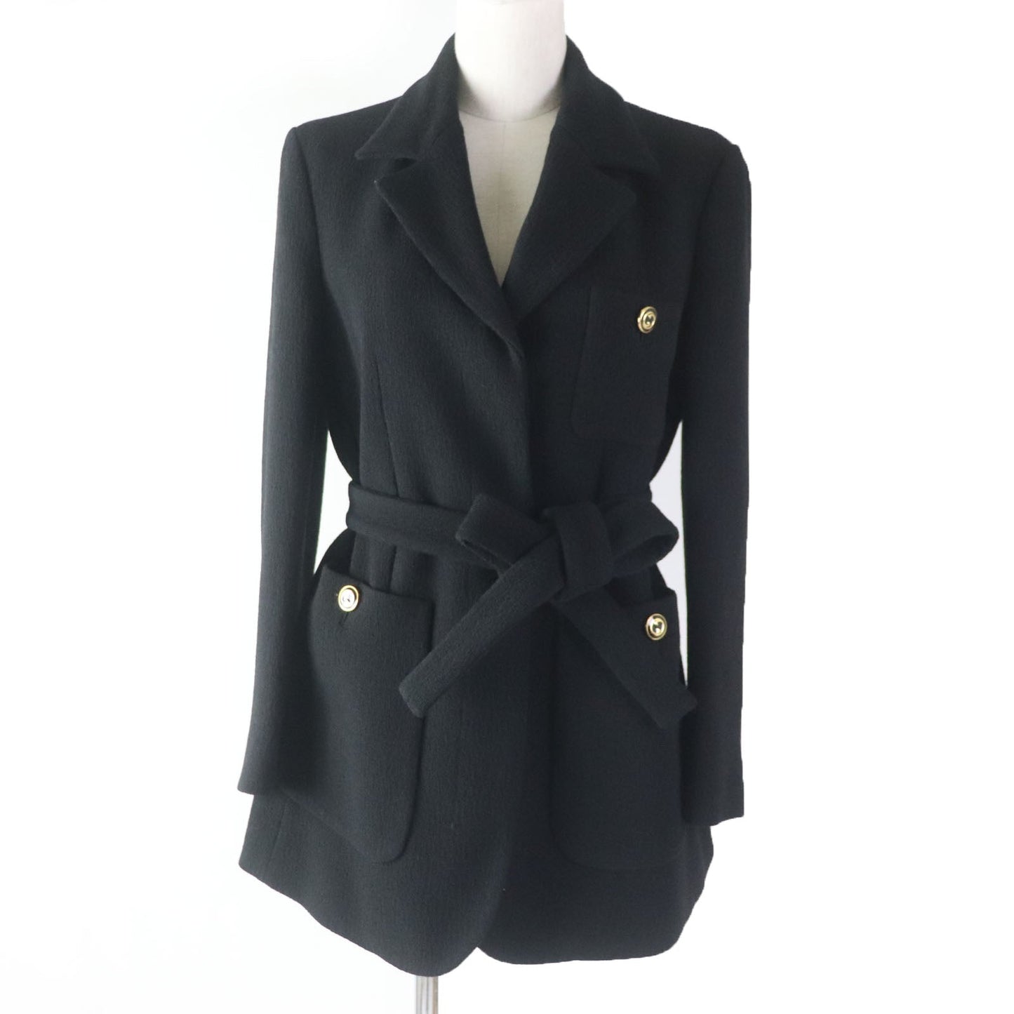 GUCCI coat 619253 Main: 100% wool, Lining: 100% rayon black Women 42 Used