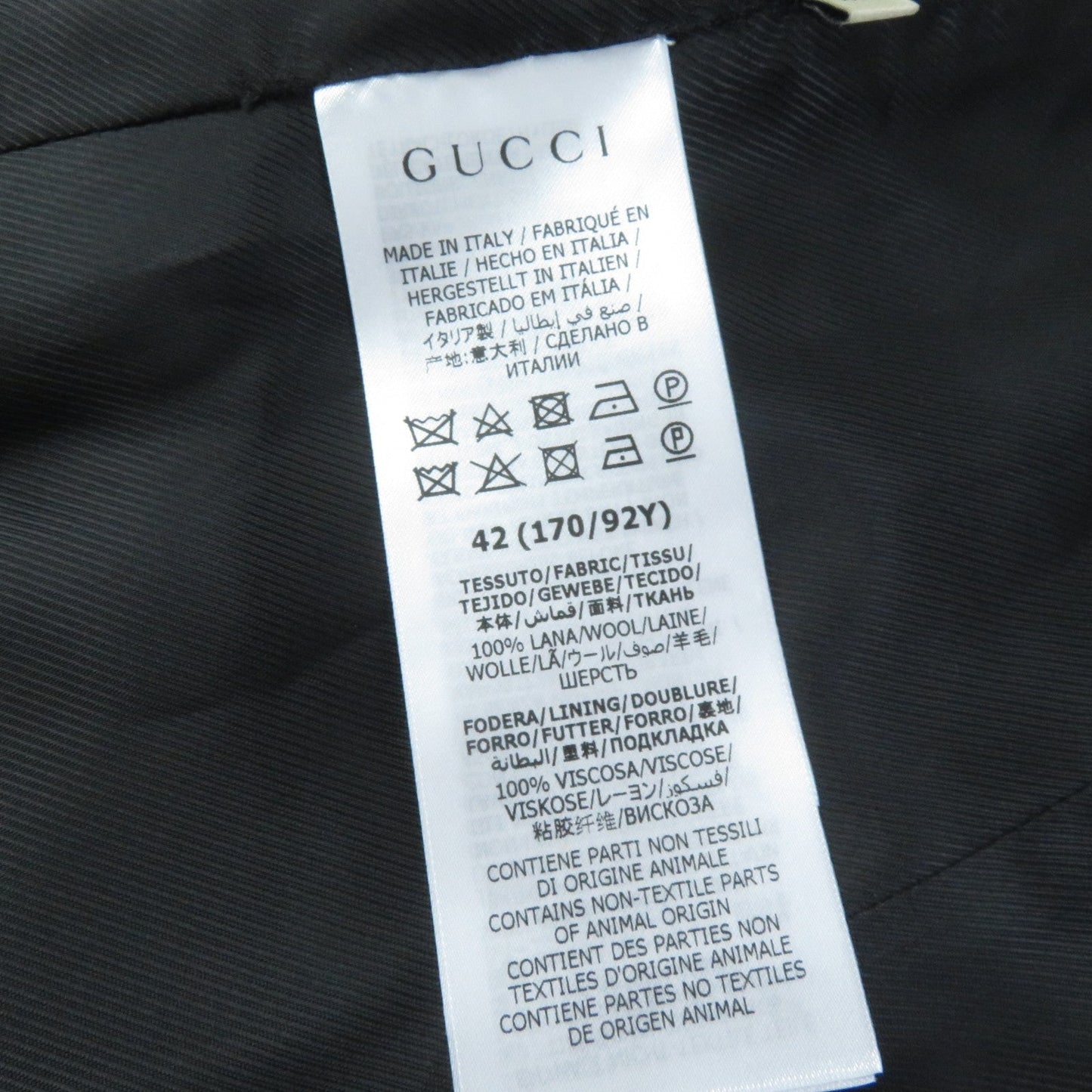 GUCCI coat 619253 Main: 100% wool, Lining: 100% rayon black Women 42 Used