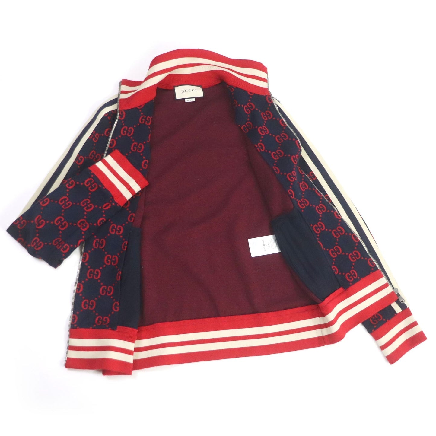 GUCCI Track jacket 496919 Main: 100% cotton, part: 93% polyester, part: 6% nylon, part: 1% polyurethane, part: 100% nylon Navy mens M Used