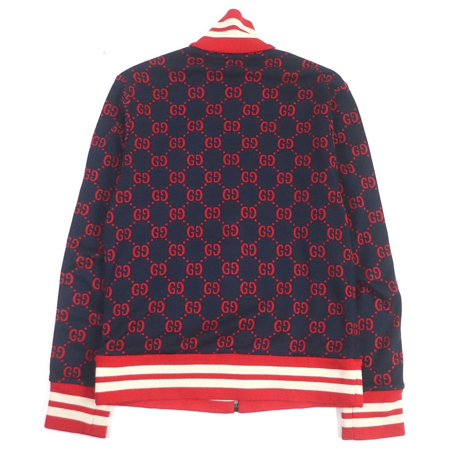 GUCCI Track jacket 496919 Main: 100% cotton, part: 93% polyester, part: 6% nylon, part: 1% polyurethane, part: 100% nylon Navy mens M Used
