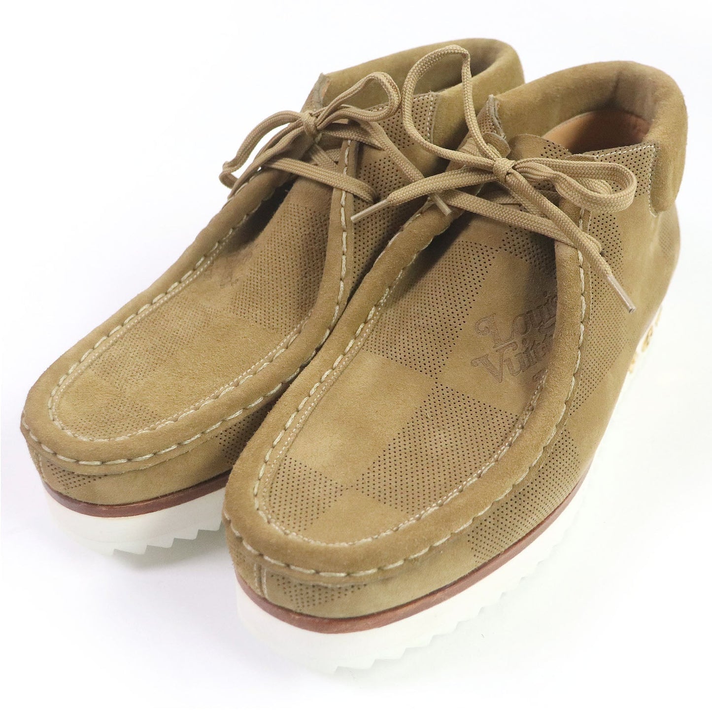 LOUIS VUITTON Ankle boots Main: Suede beige LV Mod Line mens 8 Used