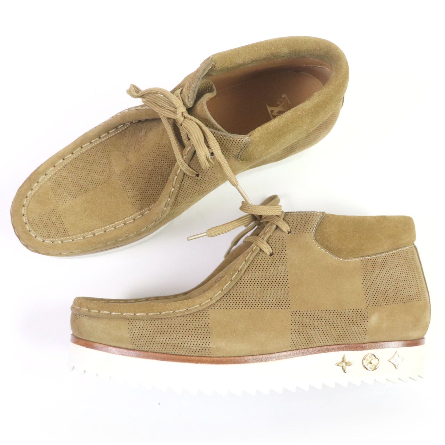 LOUIS VUITTON Ankle boots Main: Suede beige LV Mod Line mens 8 Used