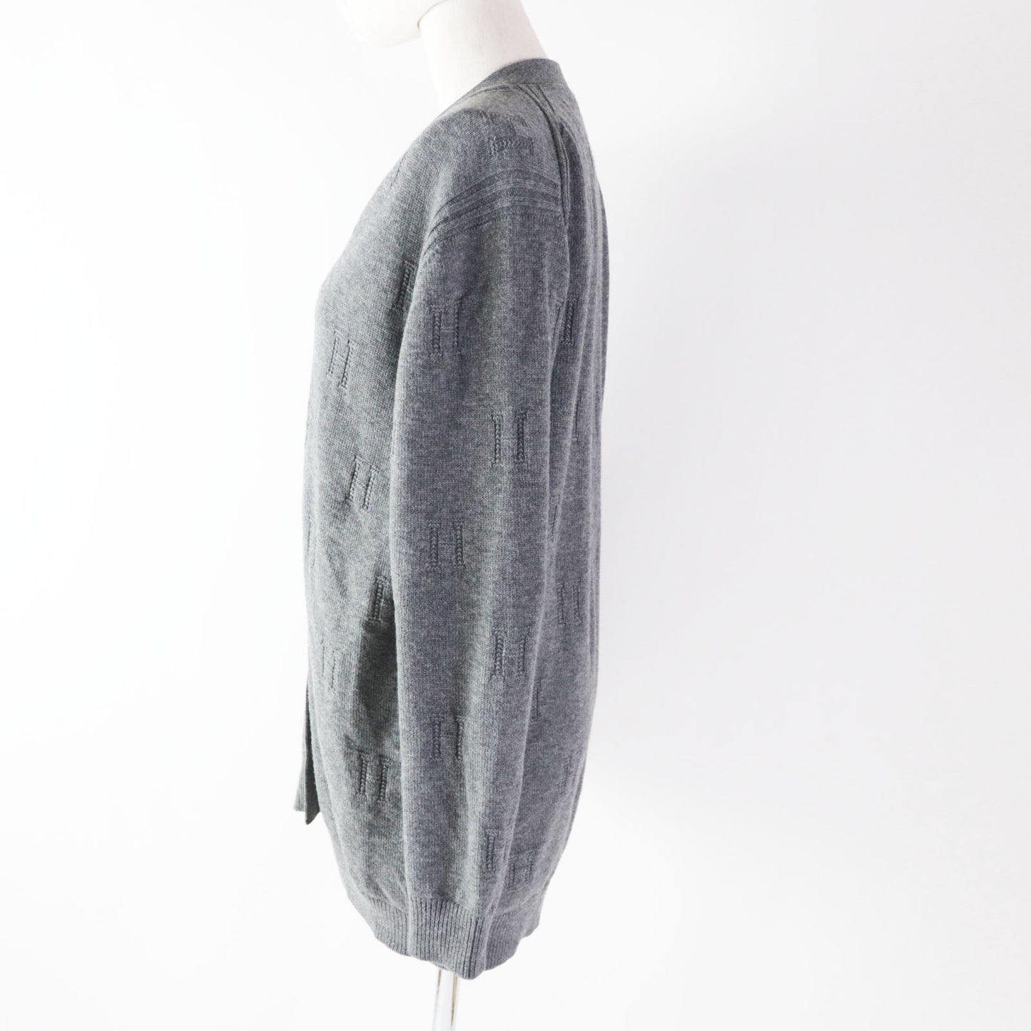 HERMES cardigan wool Dark gray 36
