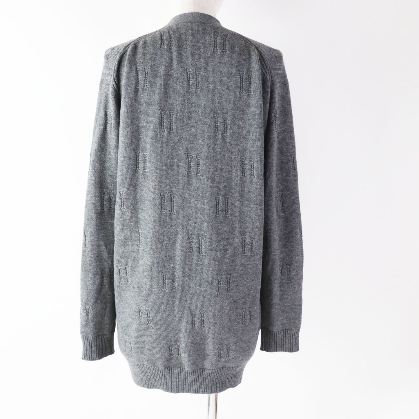HERMES cardigan wool Dark gray 36