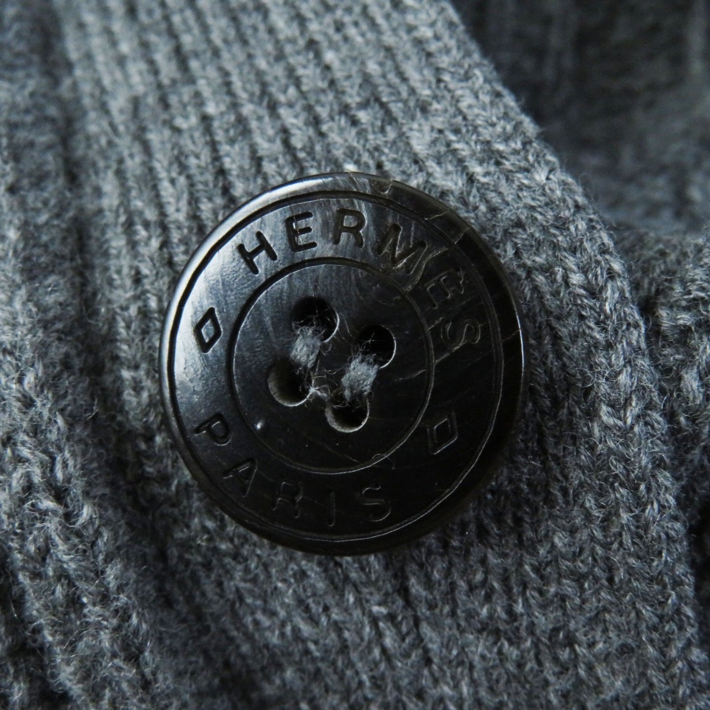 HERMES cardigan wool Dark gray 36