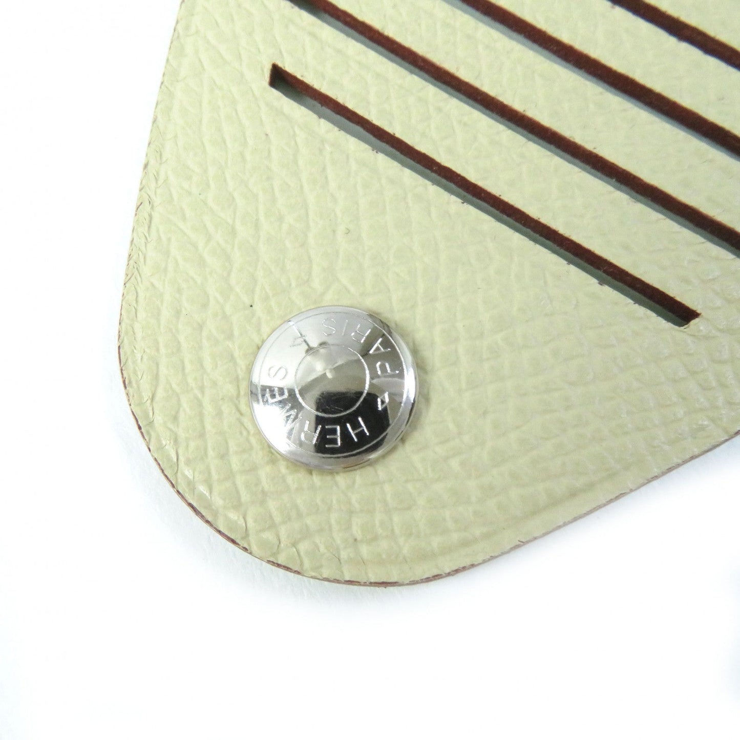 HERMES bracelet leather light green beige Petit Ash