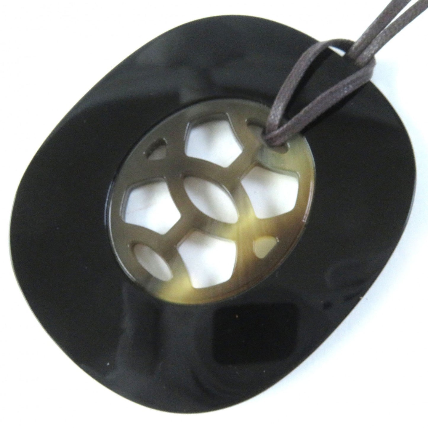 HERMES Necklace Buffalo phone Black type Lift Necklace