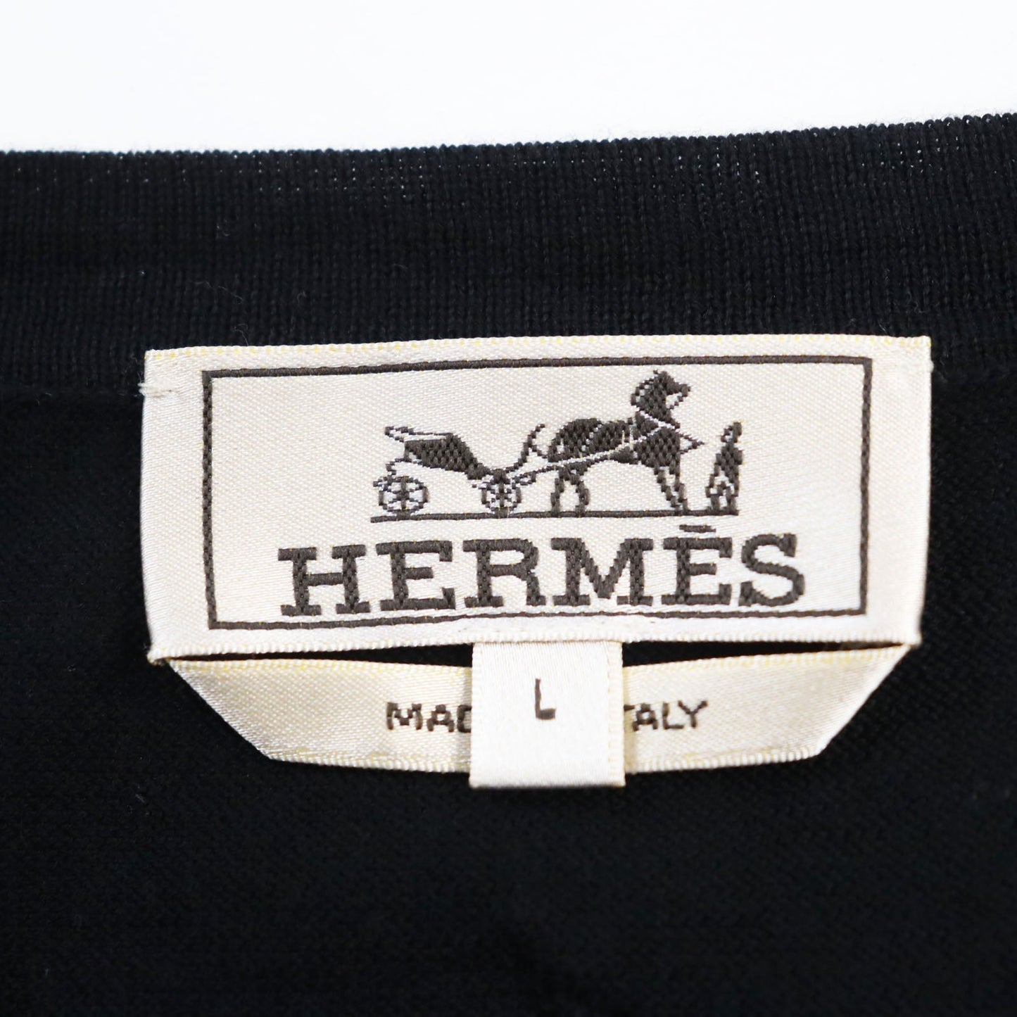 HERMES sweater cotton black L