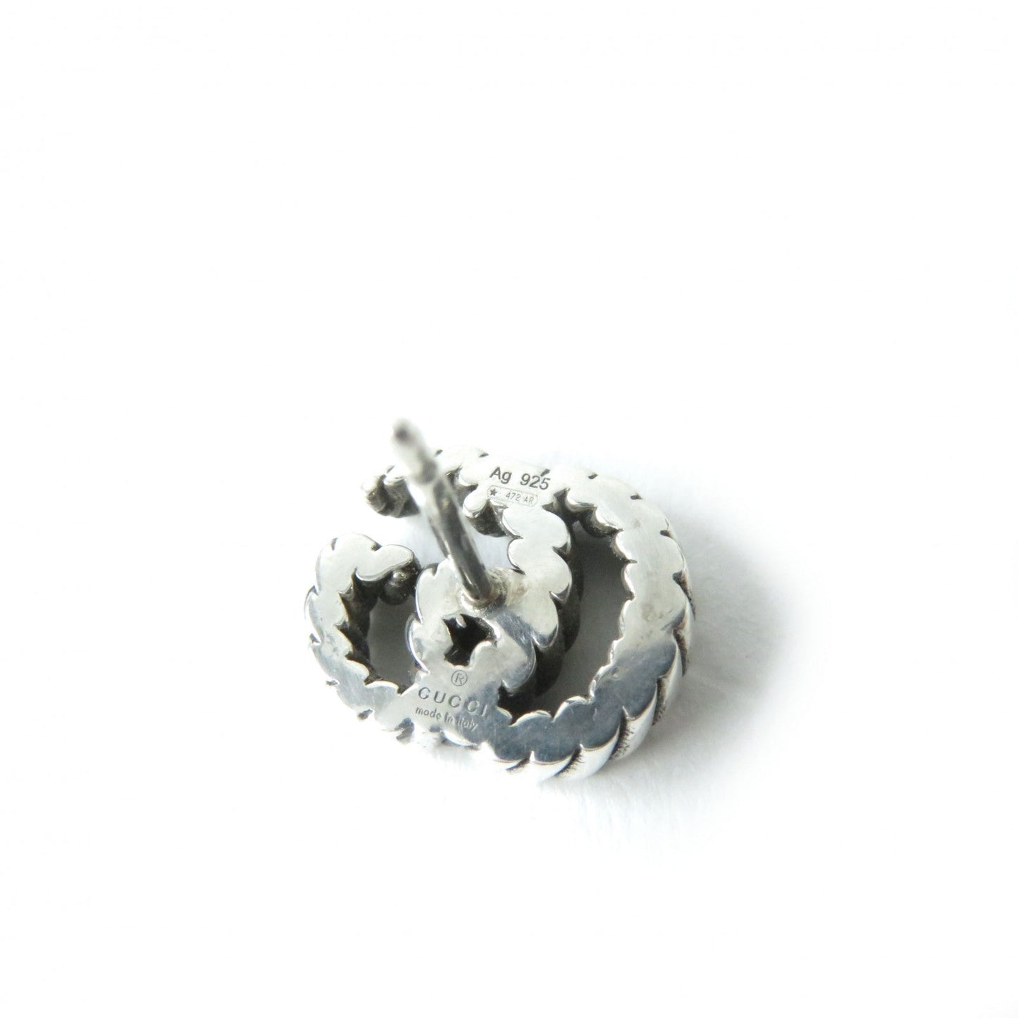 GUCCI Pierce 627755 AG925 Silver Twist Torsion GG Marmont Double G Pierce