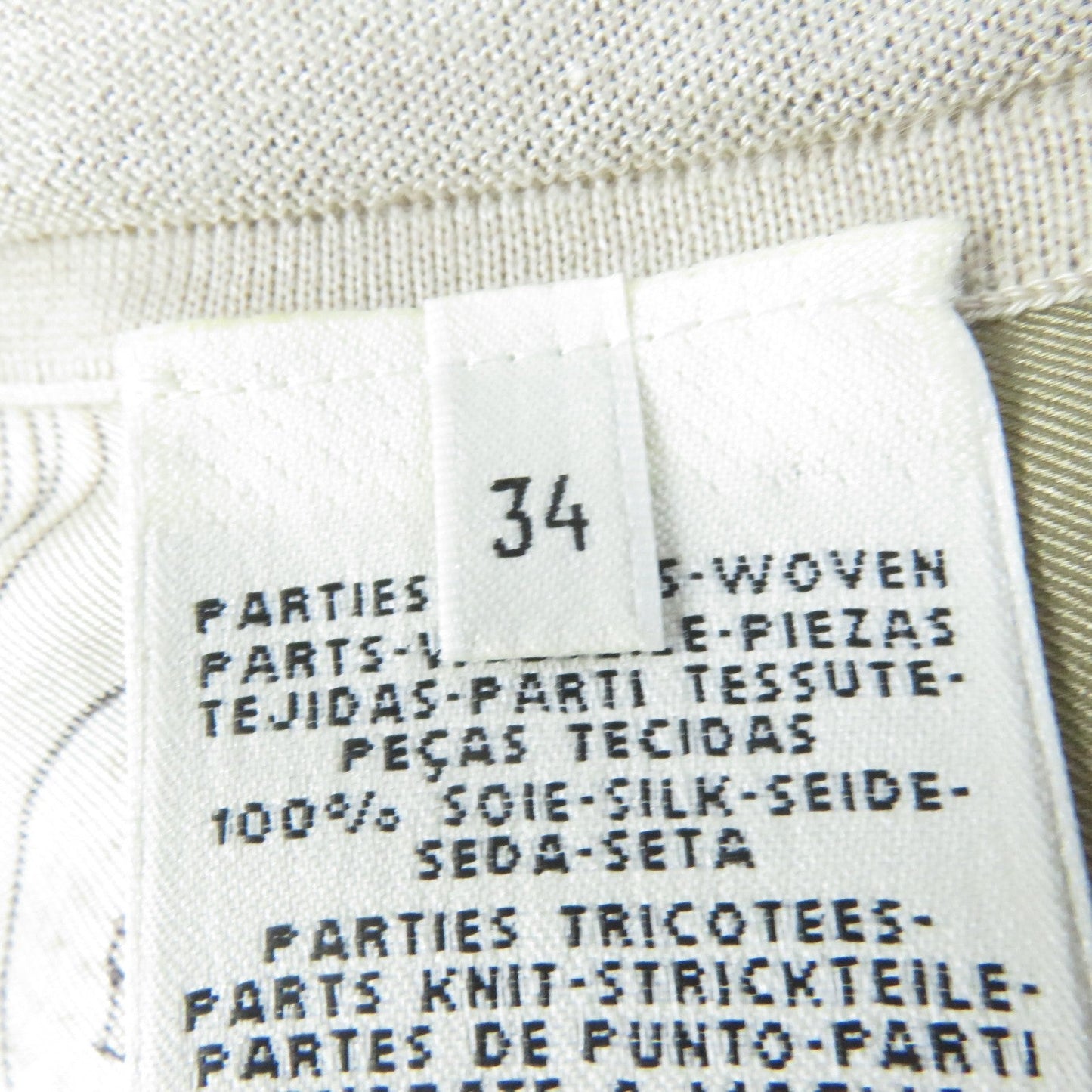HERMES ensemble silk beige Napoleon 34