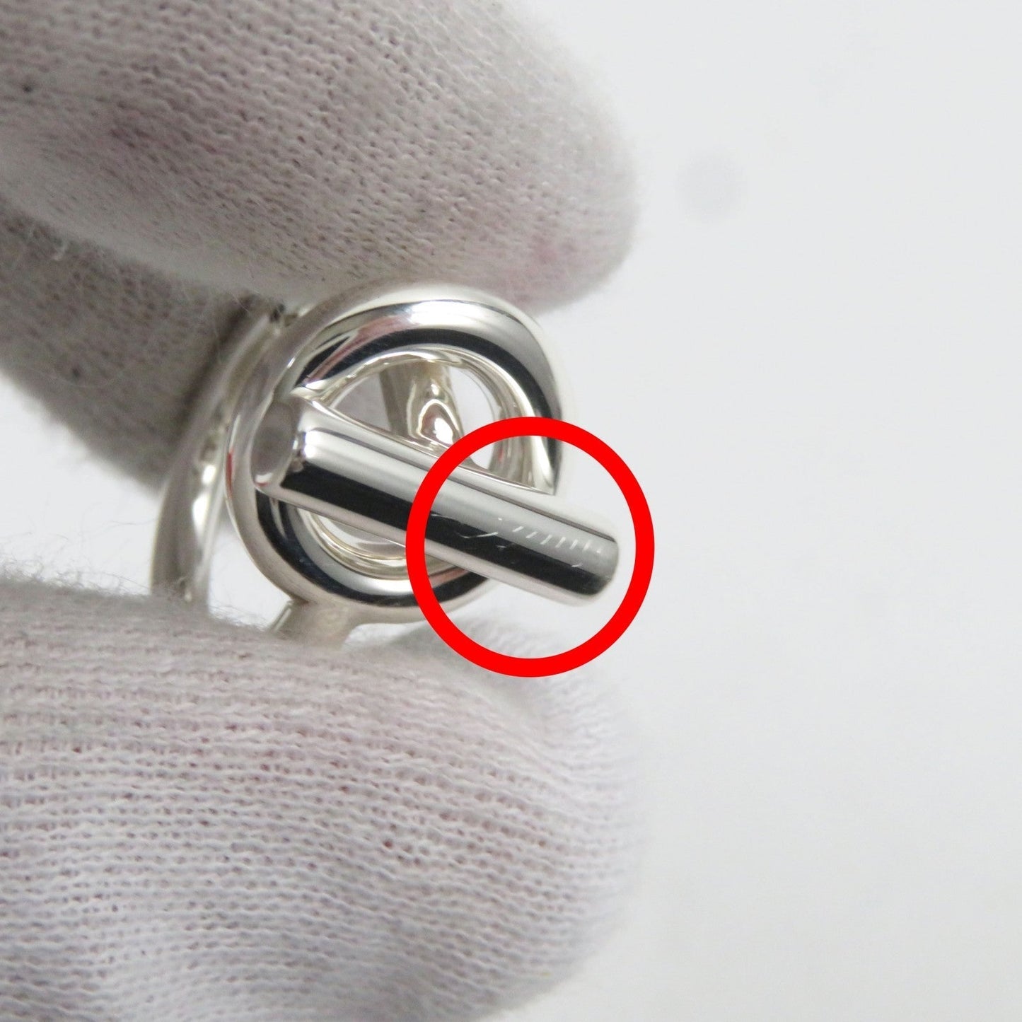 HERMES Ring SV925 Silver Echape 51