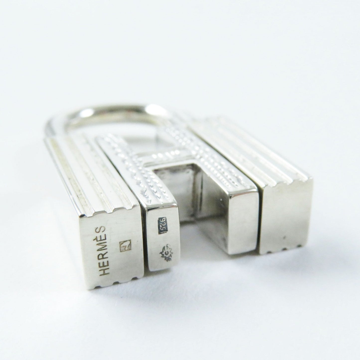 HERMES charm SV925 Silver Pendant Cadena Touareg H motif