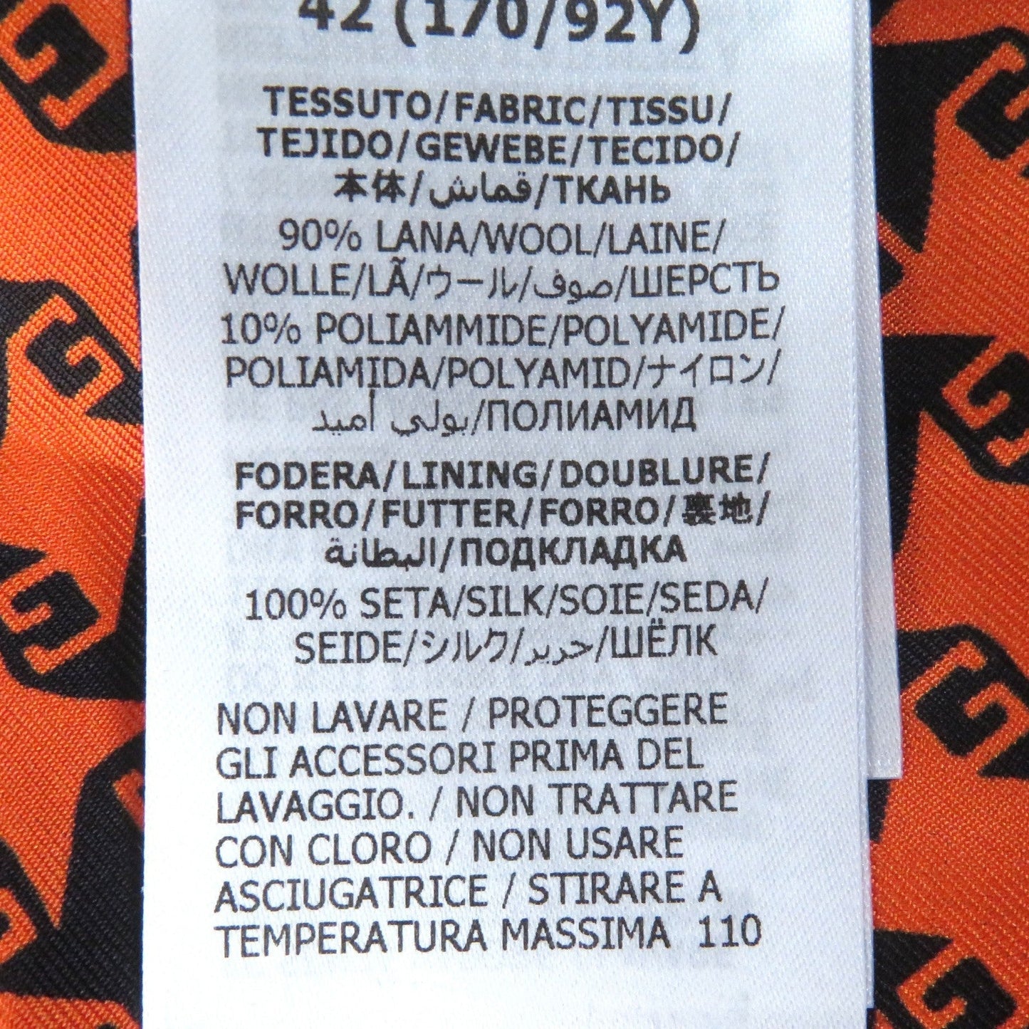 GUCCI coat Outer: 90% wool, Outer: 10% nylon, Lining: 100% silk Orange black 674323 Women 42 Used
