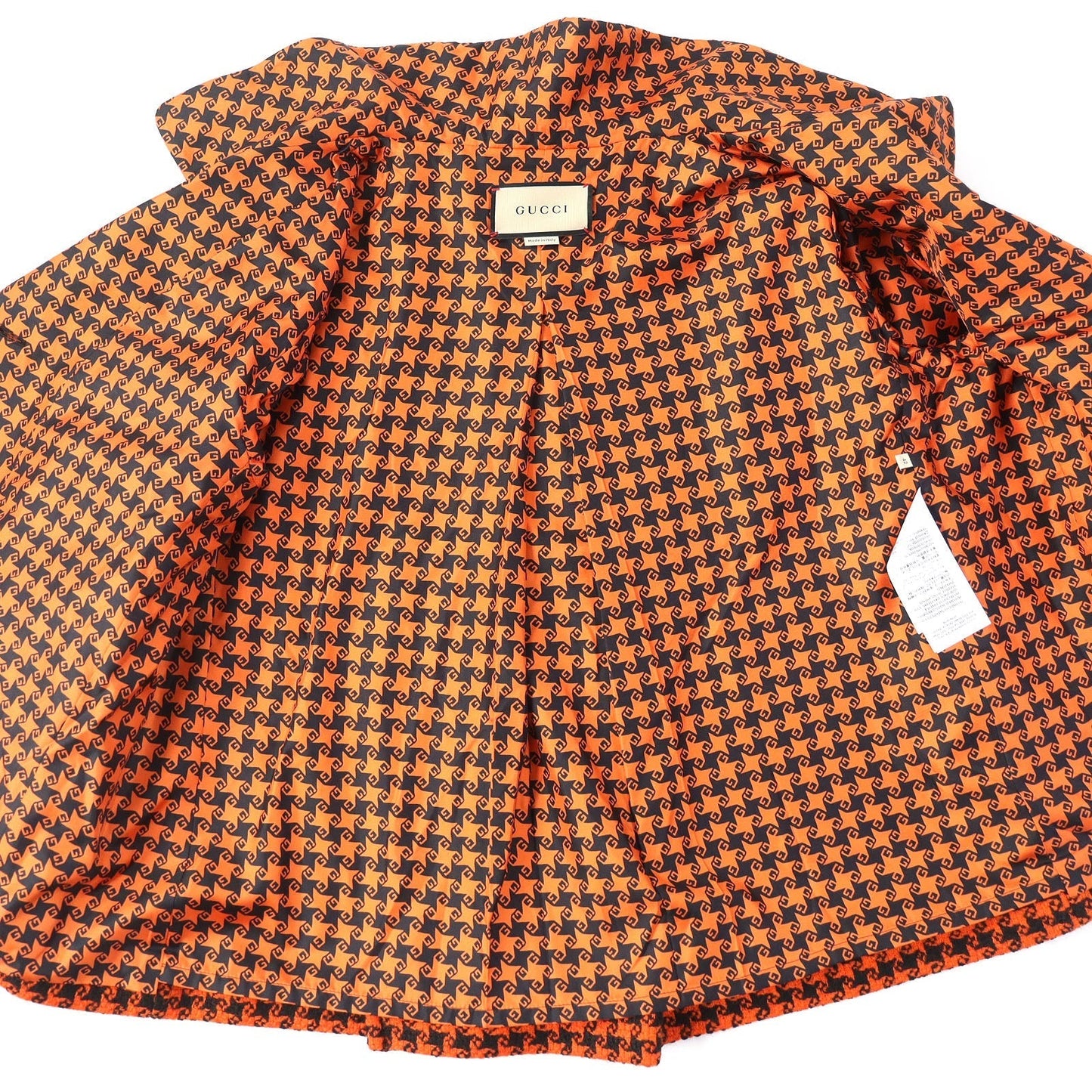GUCCI coat Outer: 90% wool, Outer: 10% nylon, Lining: 100% silk Orange black 674323 Women 42 Used