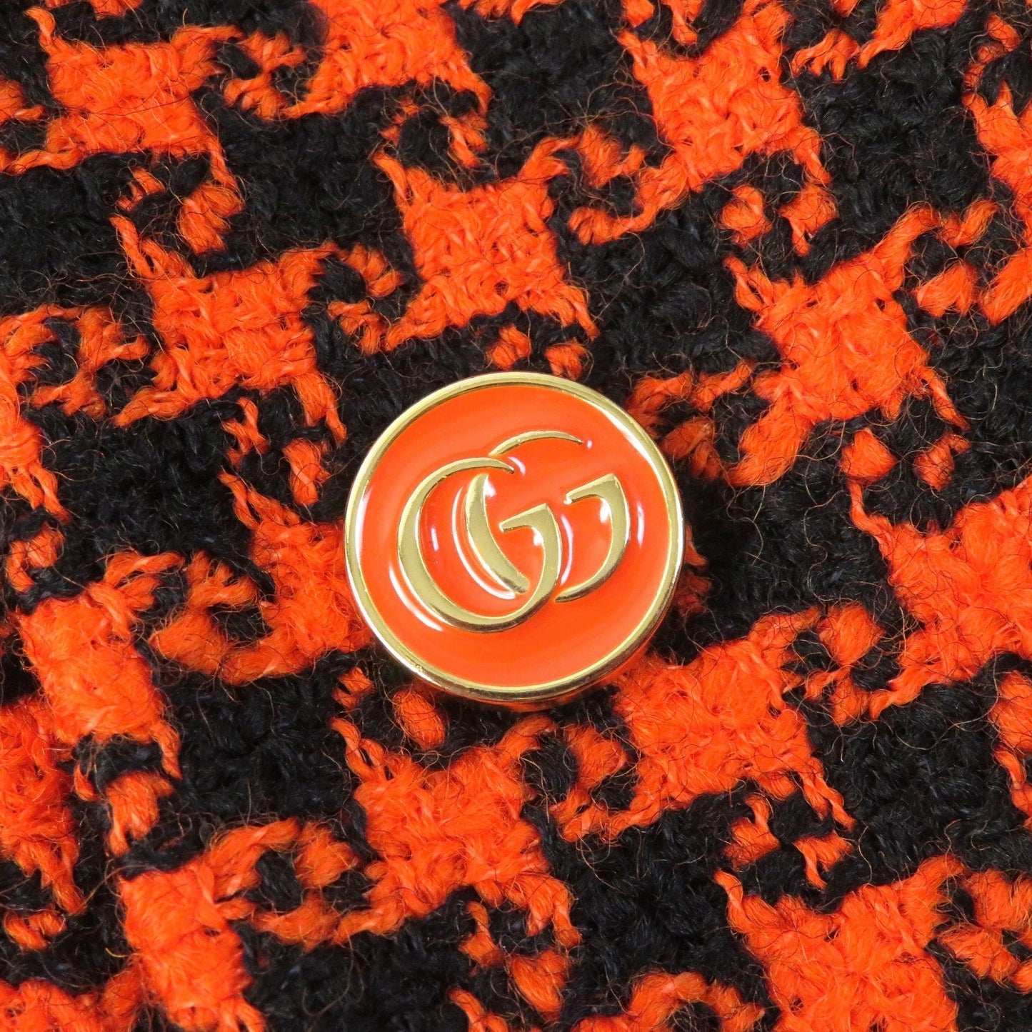 GUCCI coat Outer: 90% wool, Outer: 10% nylon, Lining: 100% silk Orange black 674323 Women 42 Used