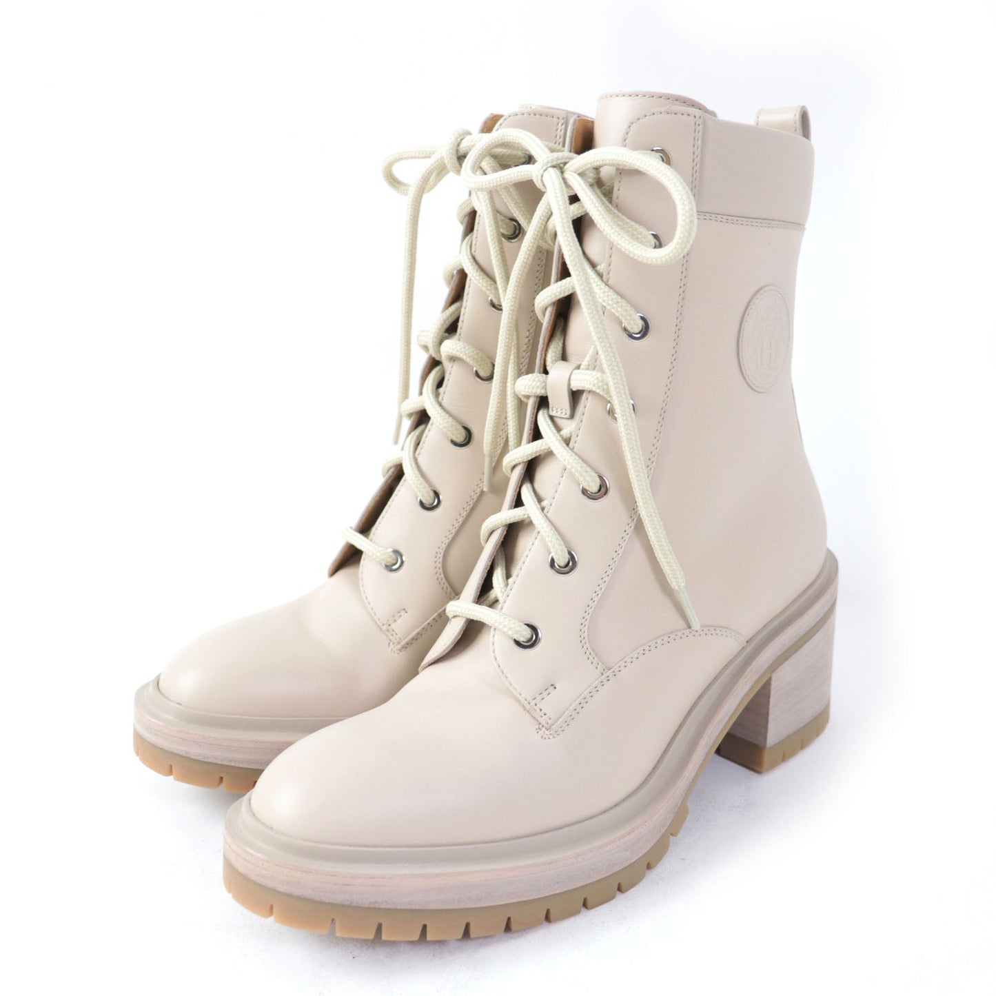 HERMES Ankle boots Main: Leather pink beige Women 37 Used