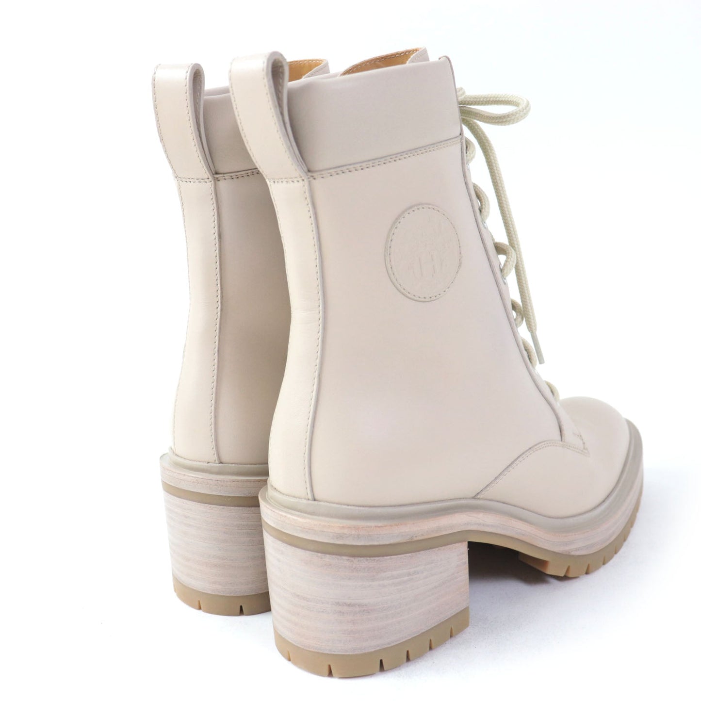 HERMES Ankle boots Main: Leather pink beige Women 37 Used