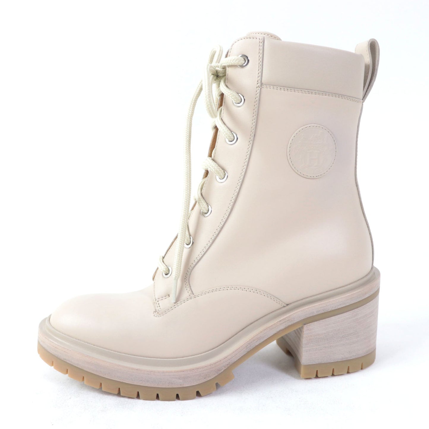HERMES Ankle boots Main: Leather pink beige Women 37 Used