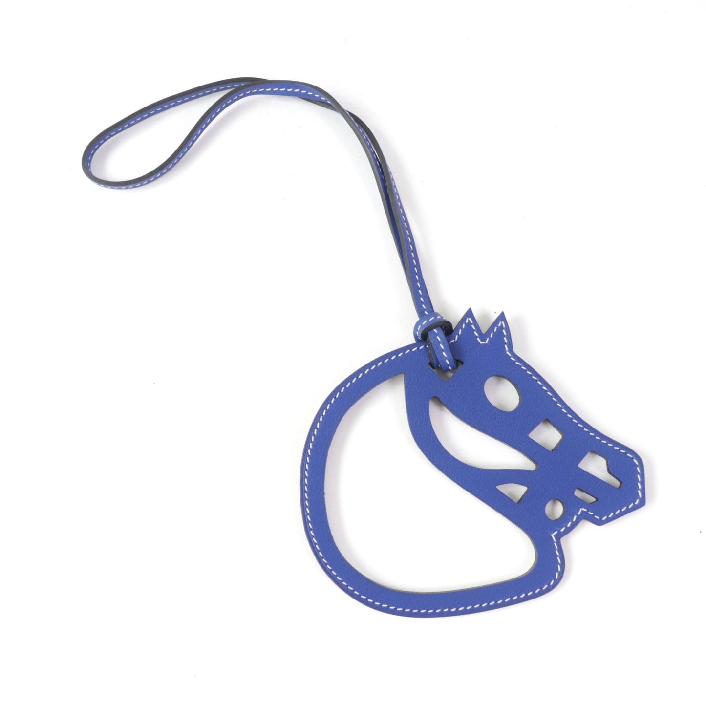 HERMES Bag charm Swift leather Blue Electric Paddock Cheval Horse