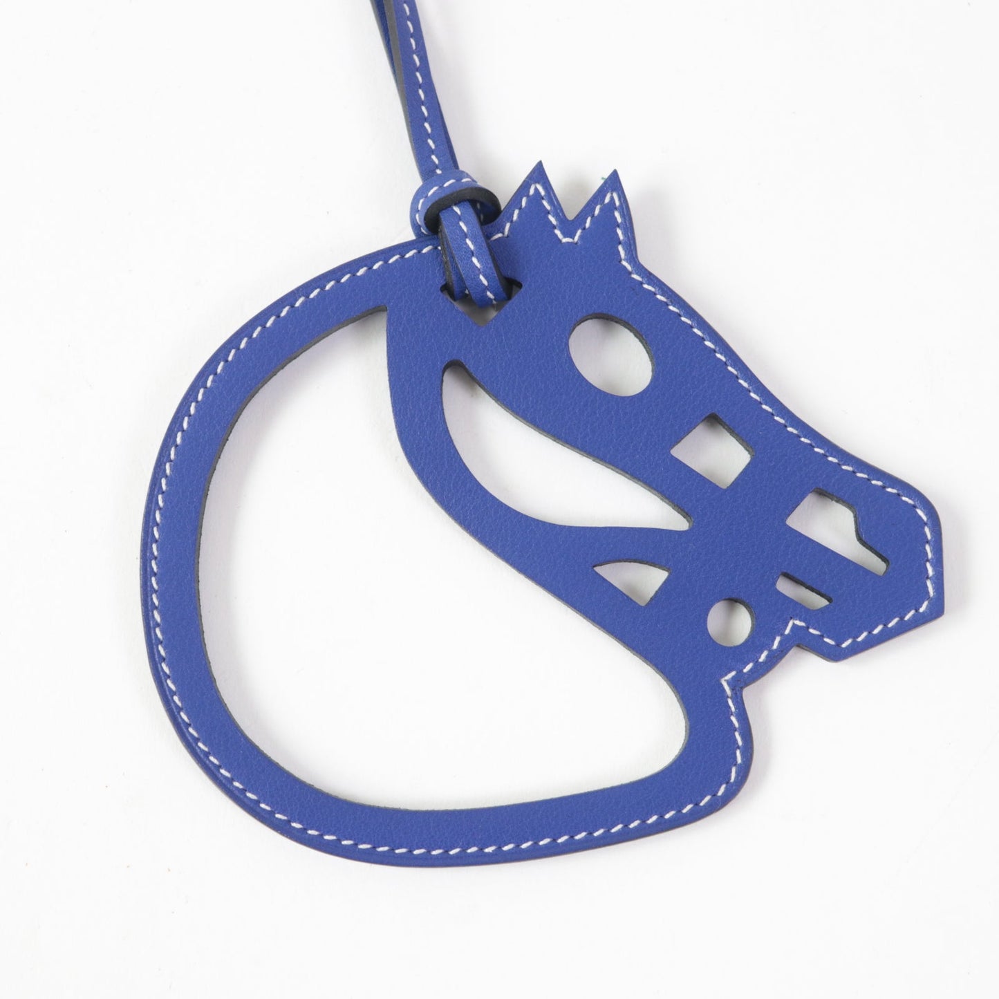 HERMES Bag charm Swift leather Blue Electric Paddock Cheval Horse