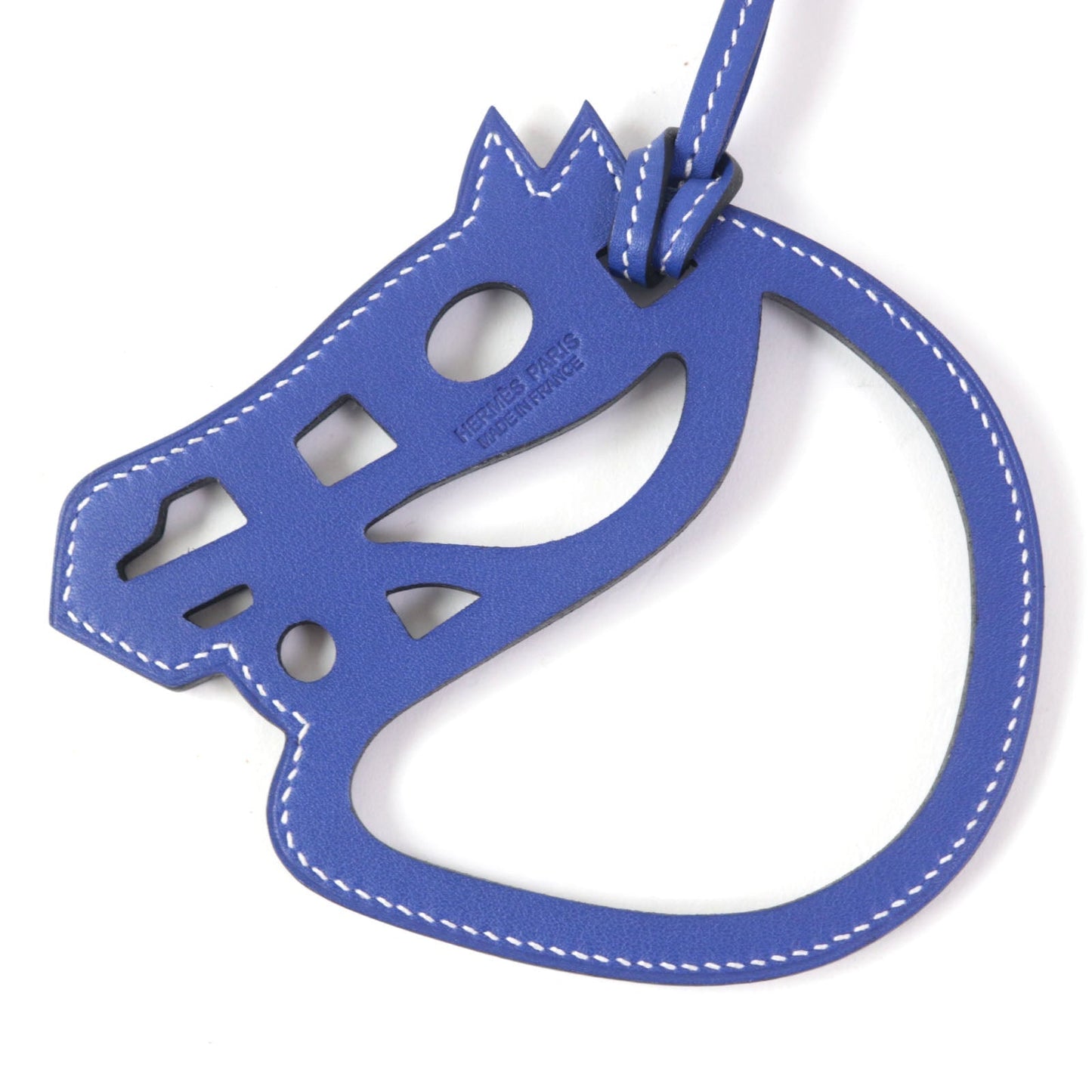 HERMES Bag charm Swift leather Blue Electric Paddock Cheval Horse