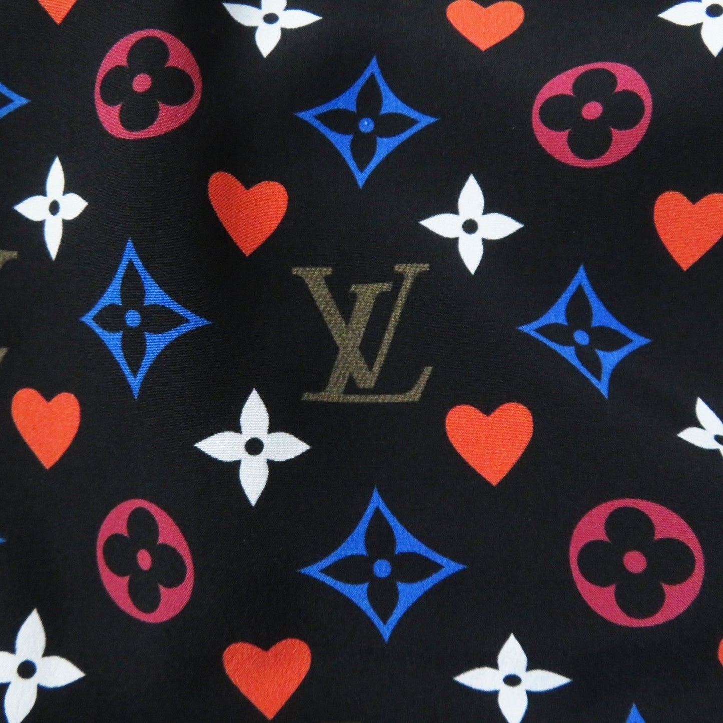 LOUIS VUITTON dress FKＤR51 silk black multi Game On Ruffle Scoop Neck Babydoll Dress 36