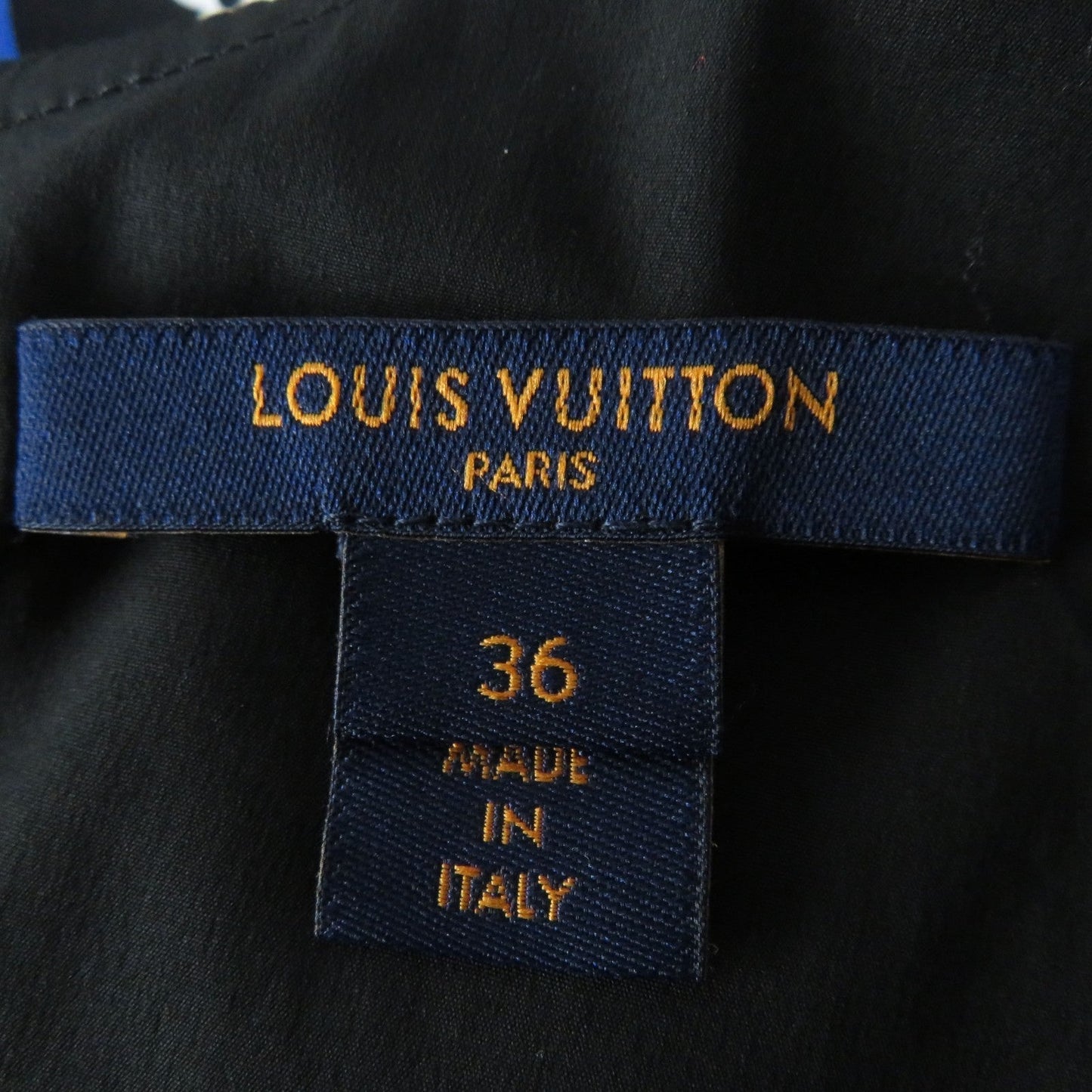 LOUIS VUITTON dress FKＤR51 silk black multi Game On Ruffle Scoop Neck Babydoll Dress 36