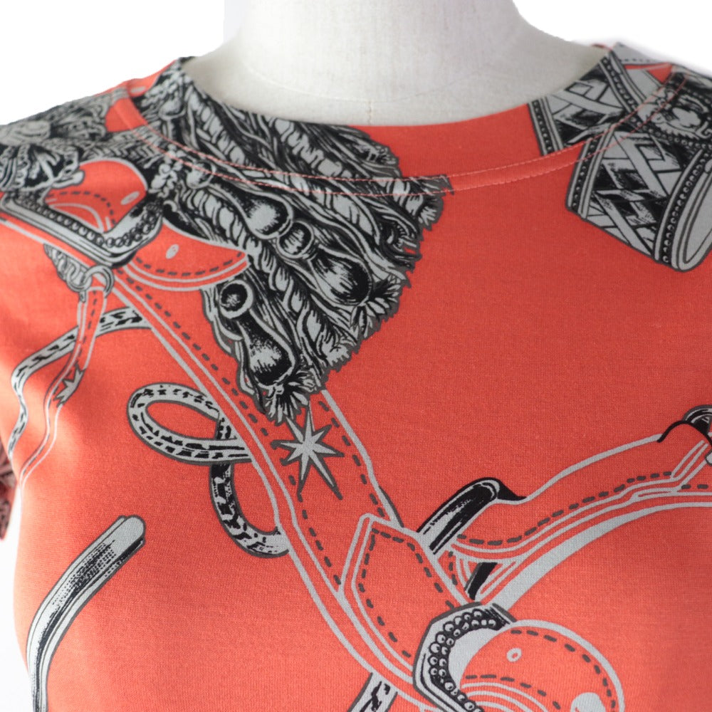HERMES Short sleeve T-shirt cotton Orange type 34