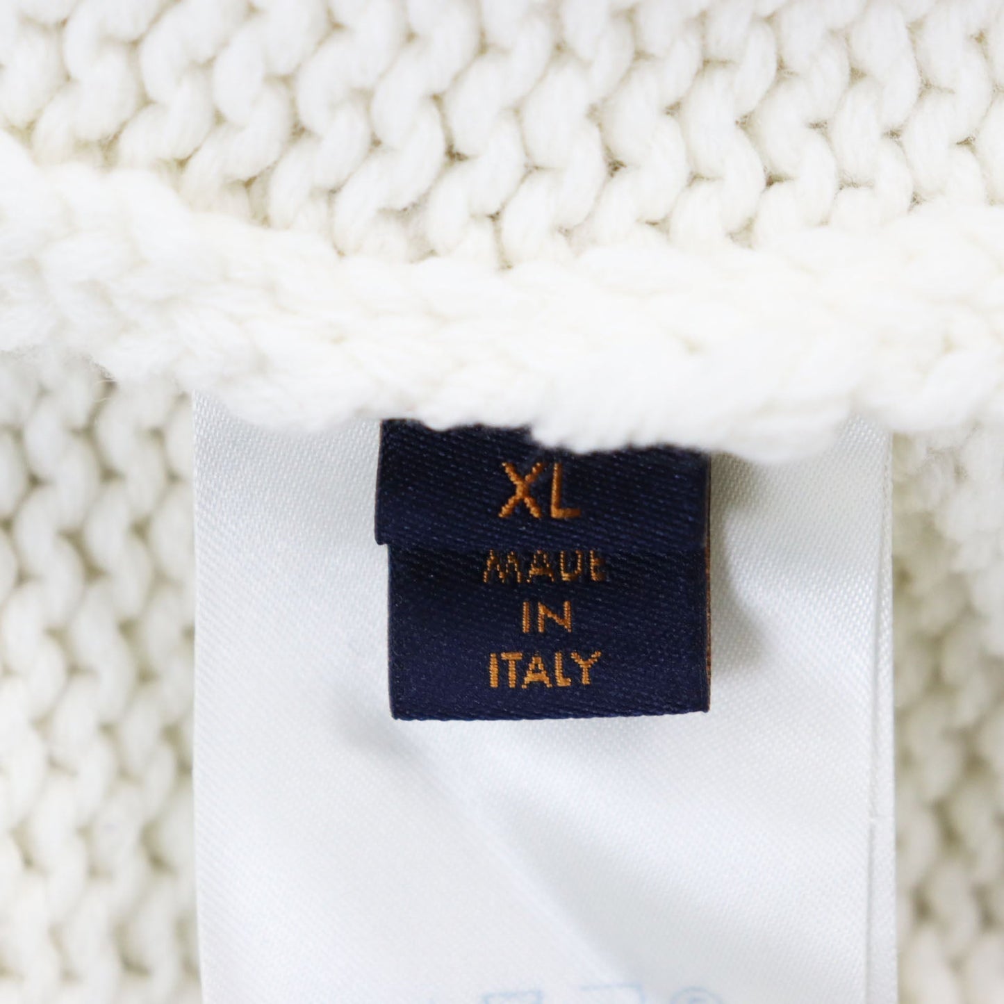 LOUIS VUITTON cardigan HHN15W wool off white Baseball zip-up knit long cardigan XL