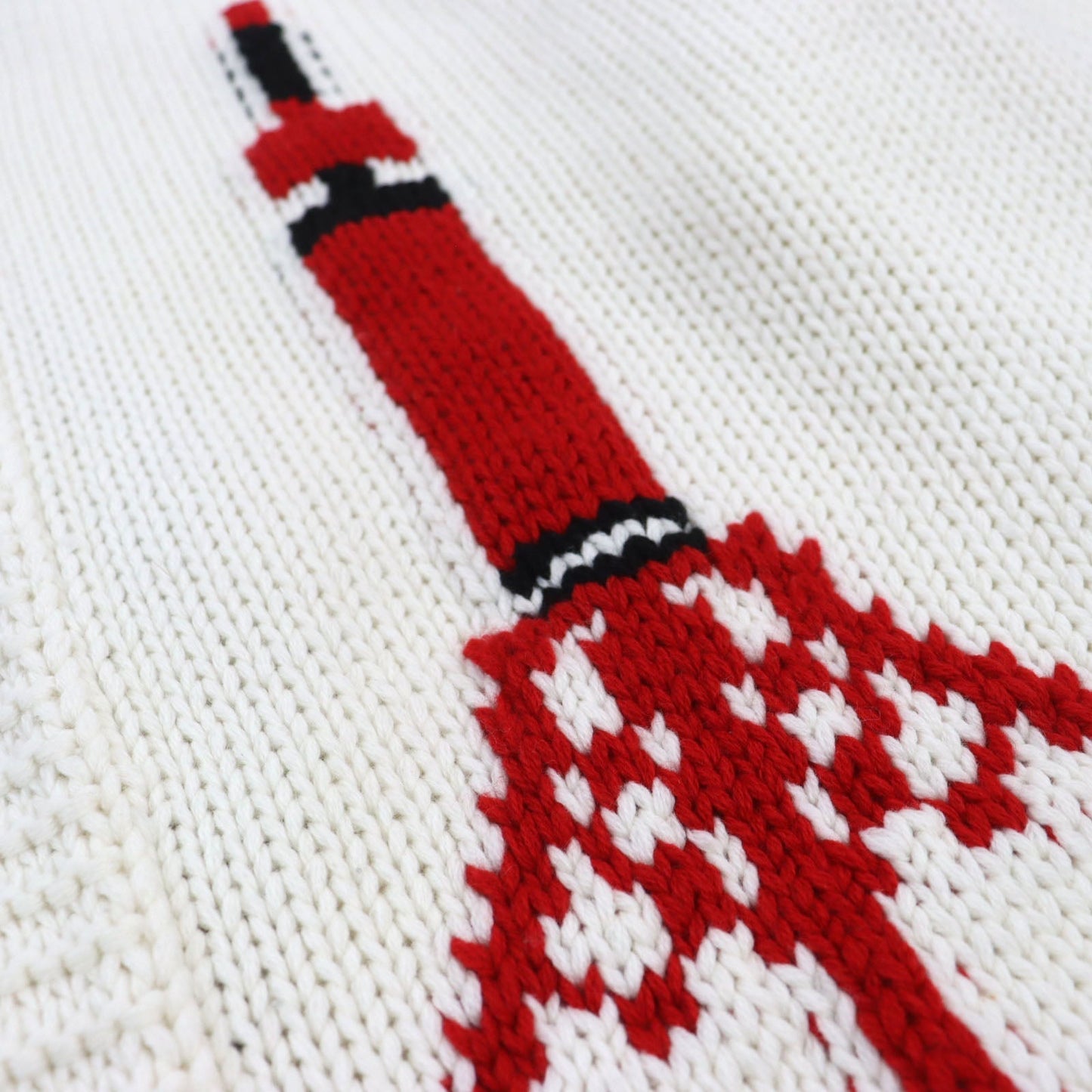 LOUIS VUITTON cardigan HHN15W wool off white Baseball zip-up knit long cardigan XL