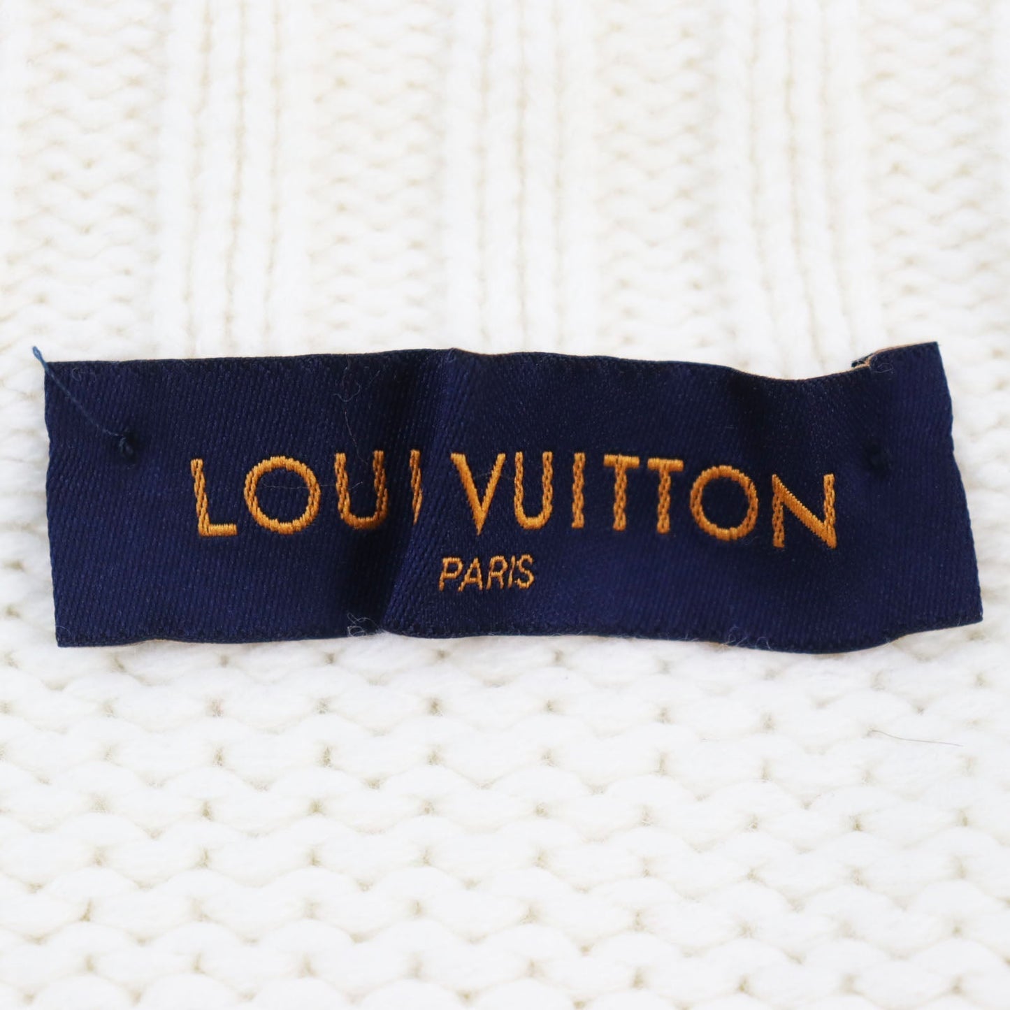 LOUIS VUITTON cardigan HHN15W wool off white Baseball zip-up knit long cardigan XL