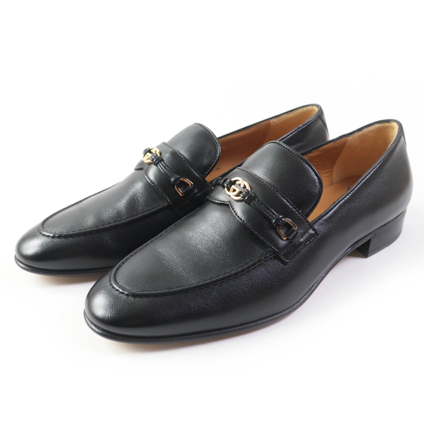 GUCCI loafers 740434 leather black 37.5