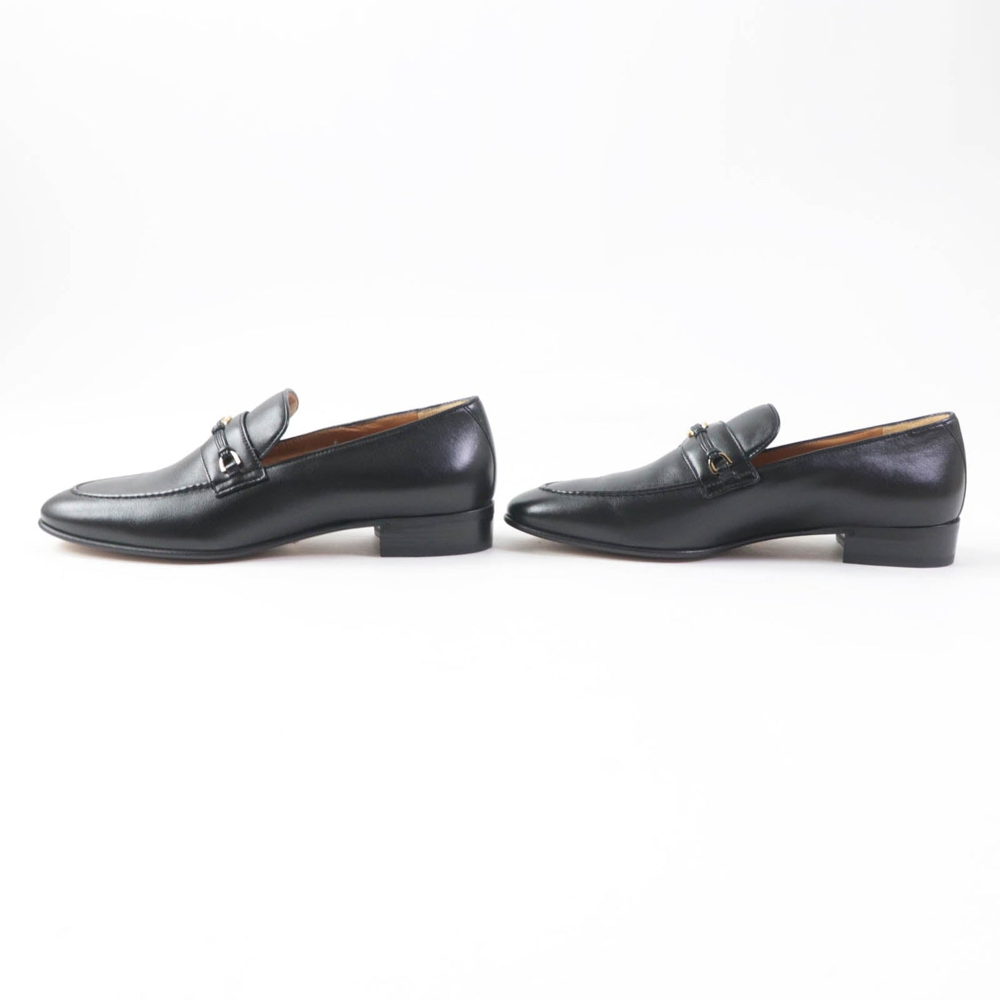 GUCCI loafers 740434 leather black 37.5