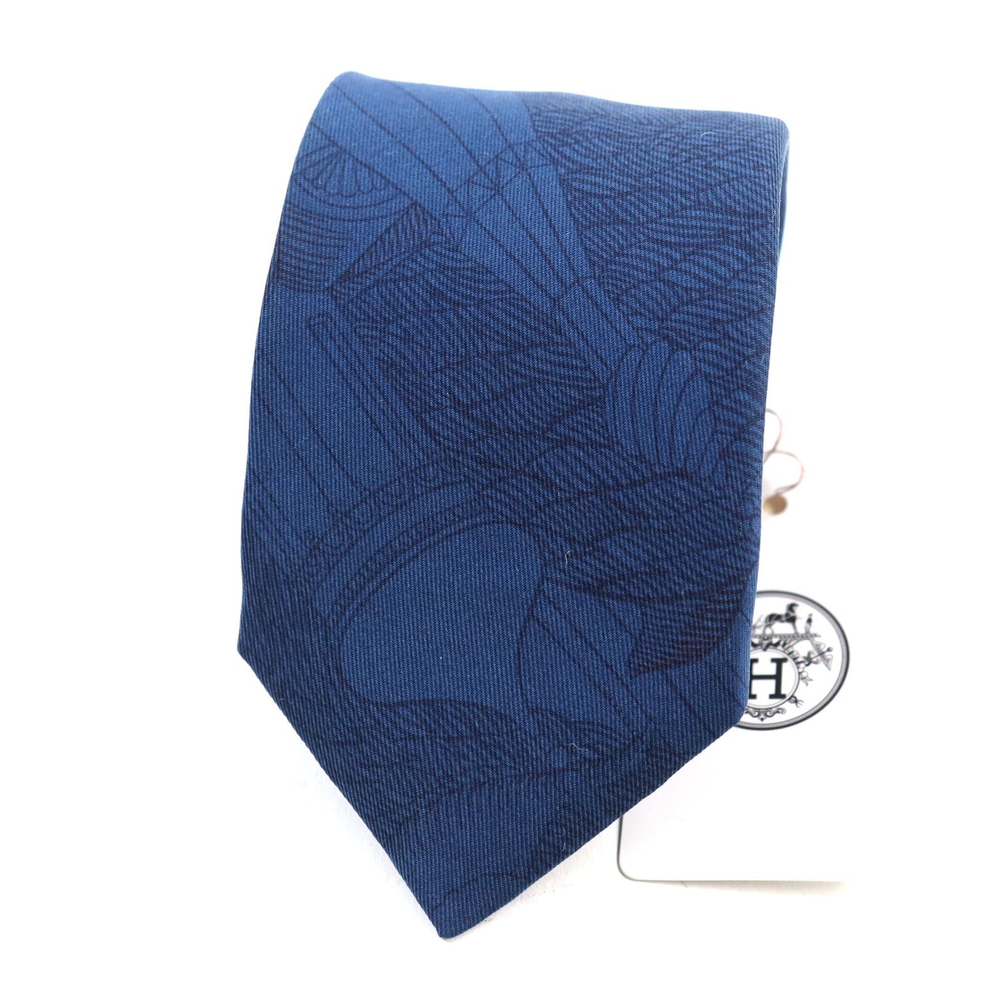 HERMES tie silk blue