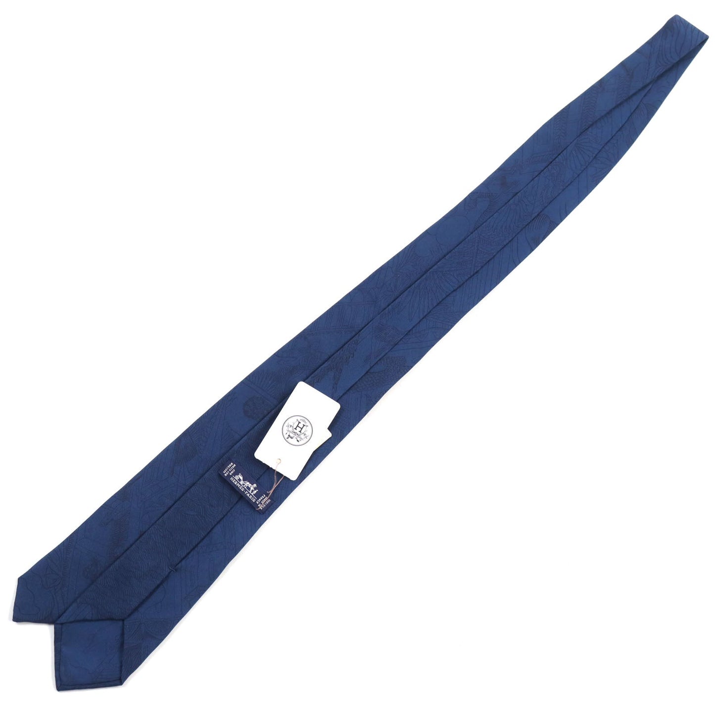 HERMES tie silk blue