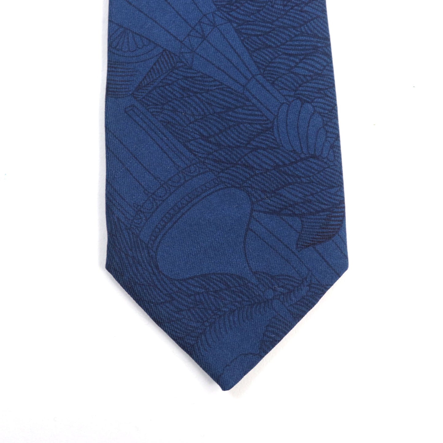 HERMES tie silk blue
