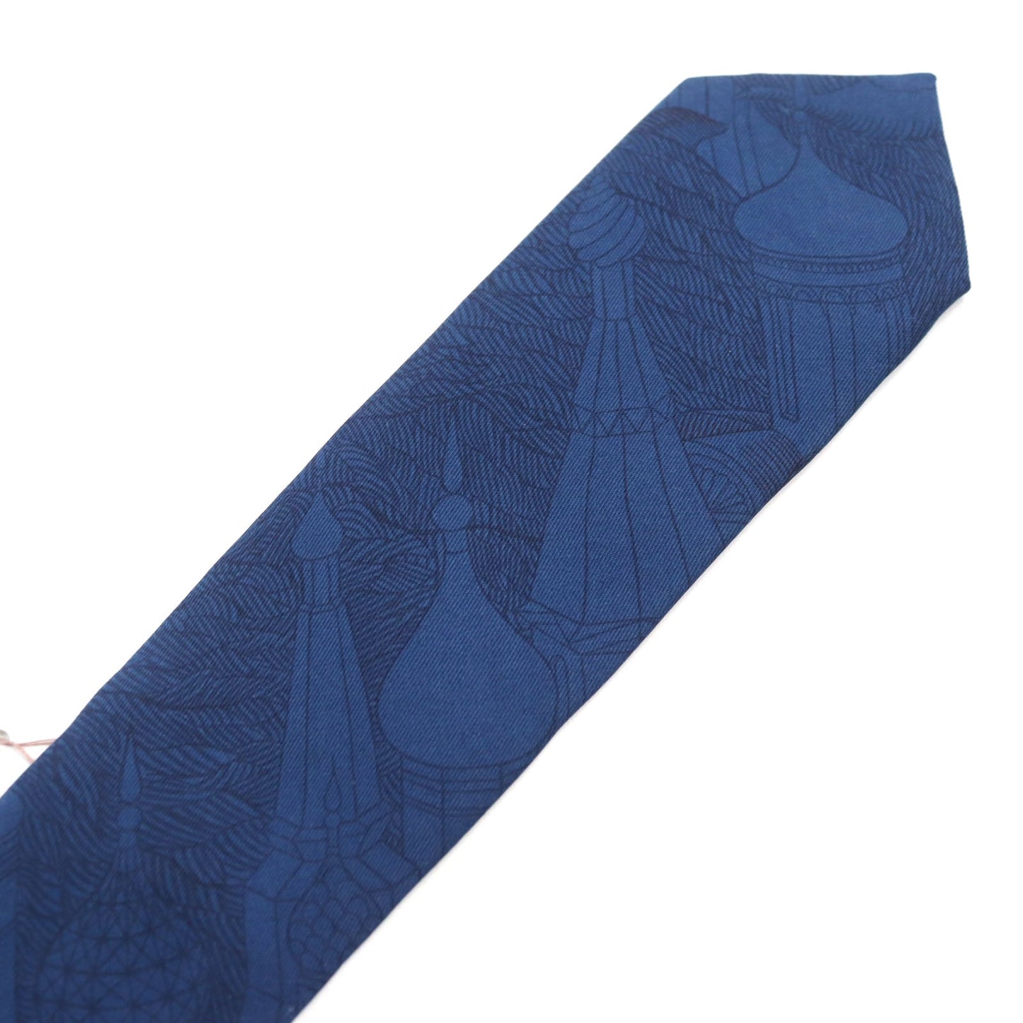 HERMES tie silk blue