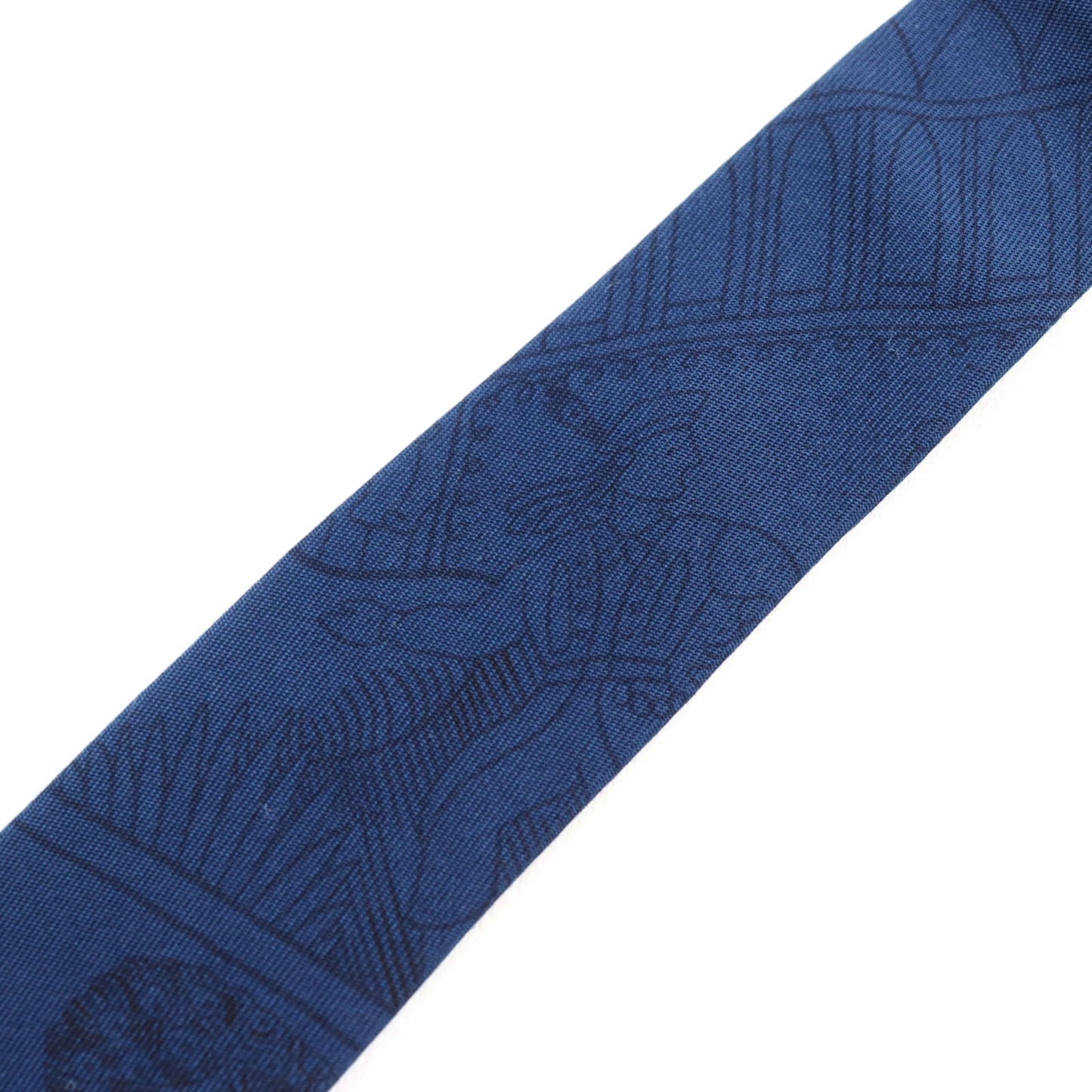 HERMES tie silk blue