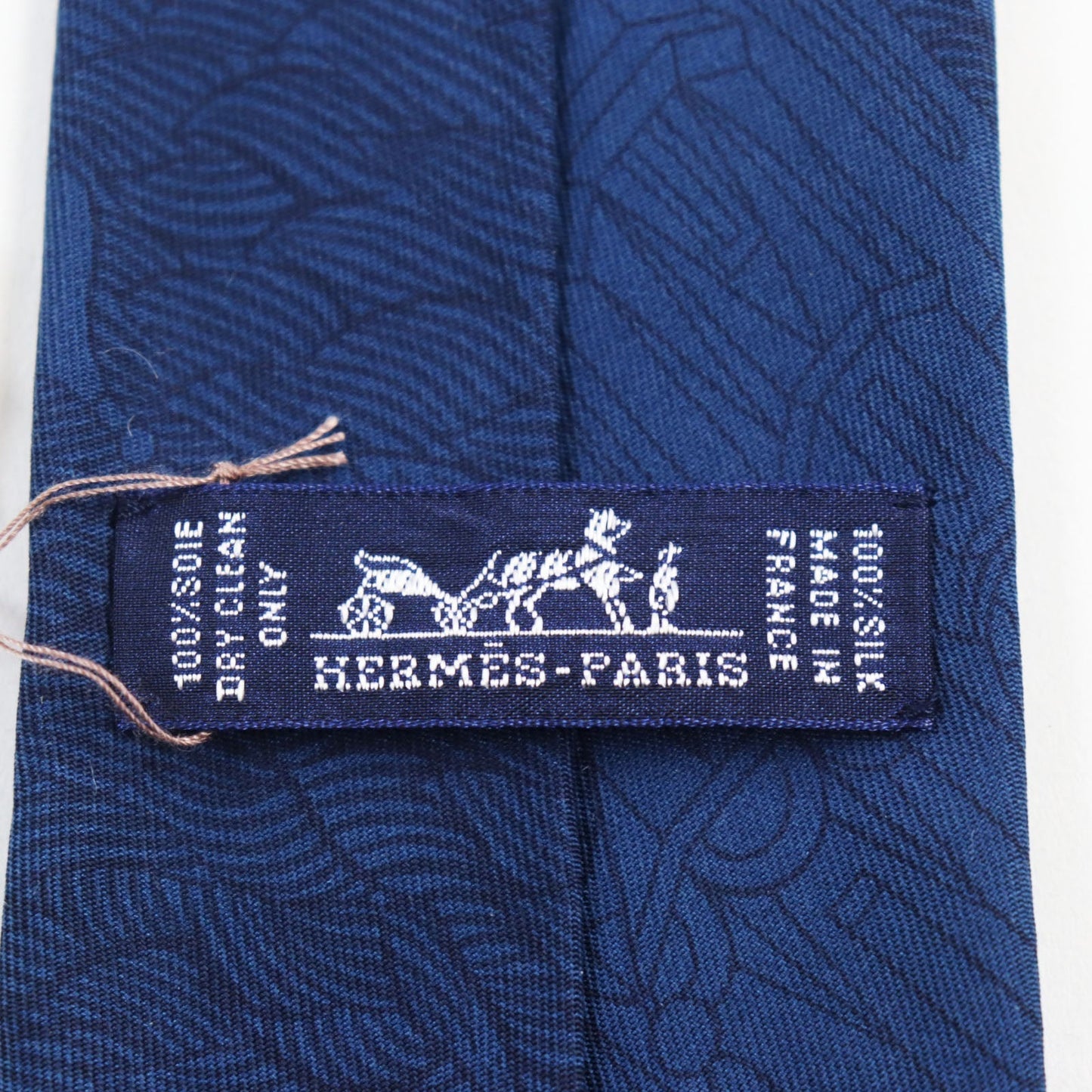 HERMES tie silk blue