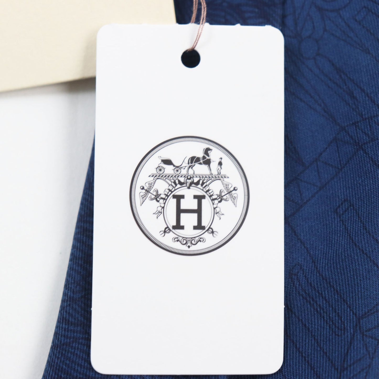 HERMES tie silk blue