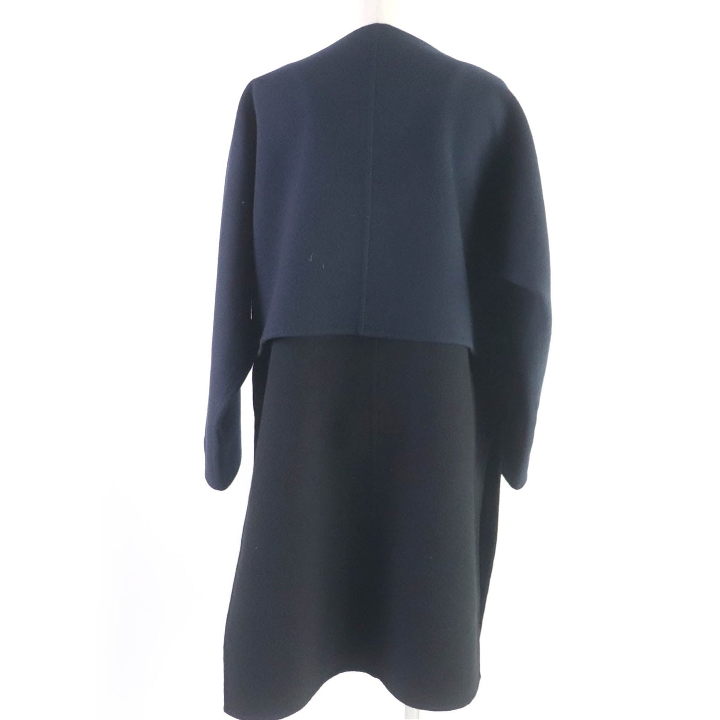HERMES coat 2H0114DB Main: 100% cashmere, part: lamb leather Black navy Women 36 Used