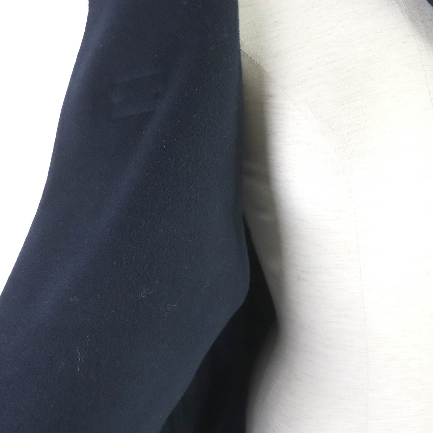 HERMES coat 2H0114DB Main: 100% cashmere, part: lamb leather Black navy Women 36 Used