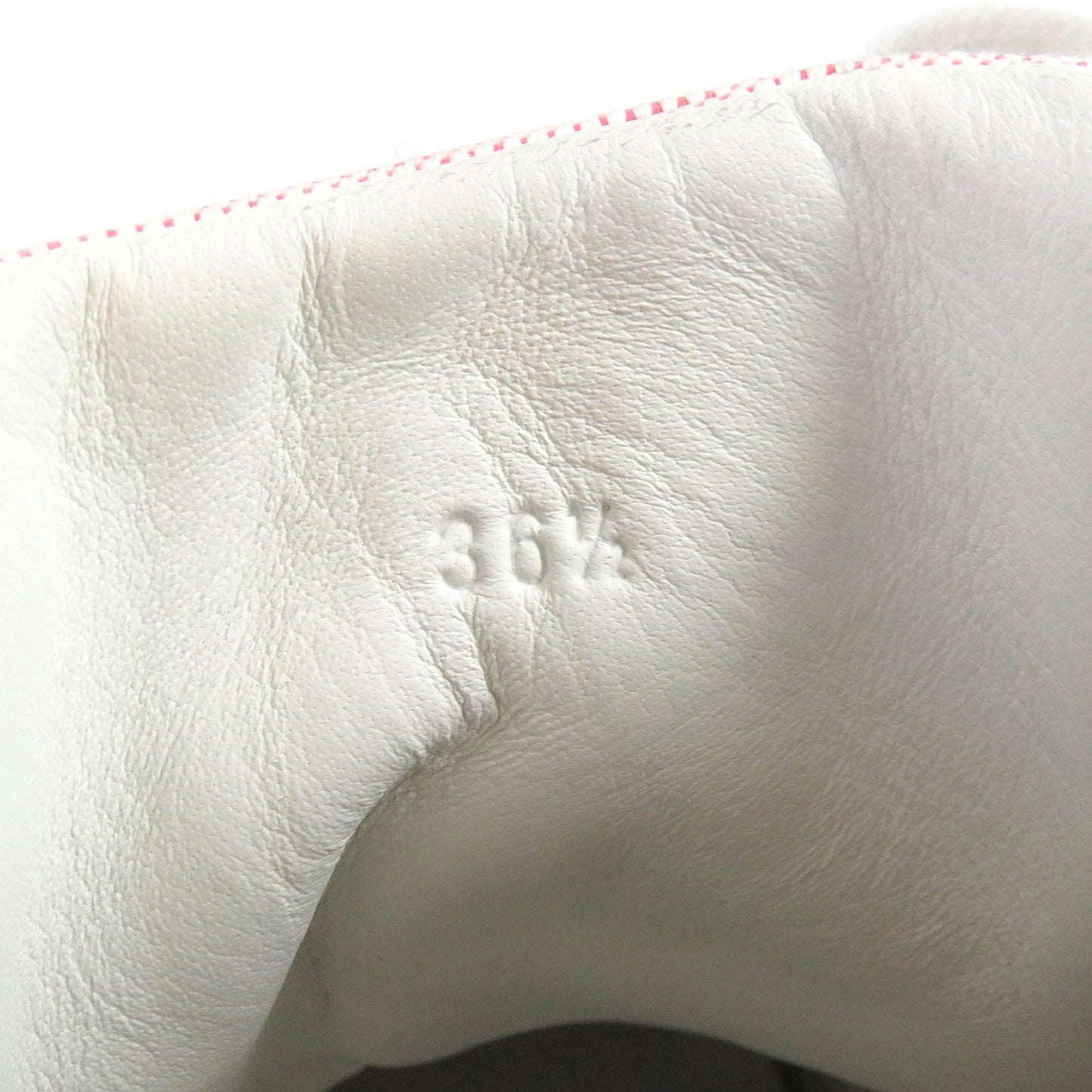 HERMES High cut sneakers Canvas leather White pink Daydream 36.5