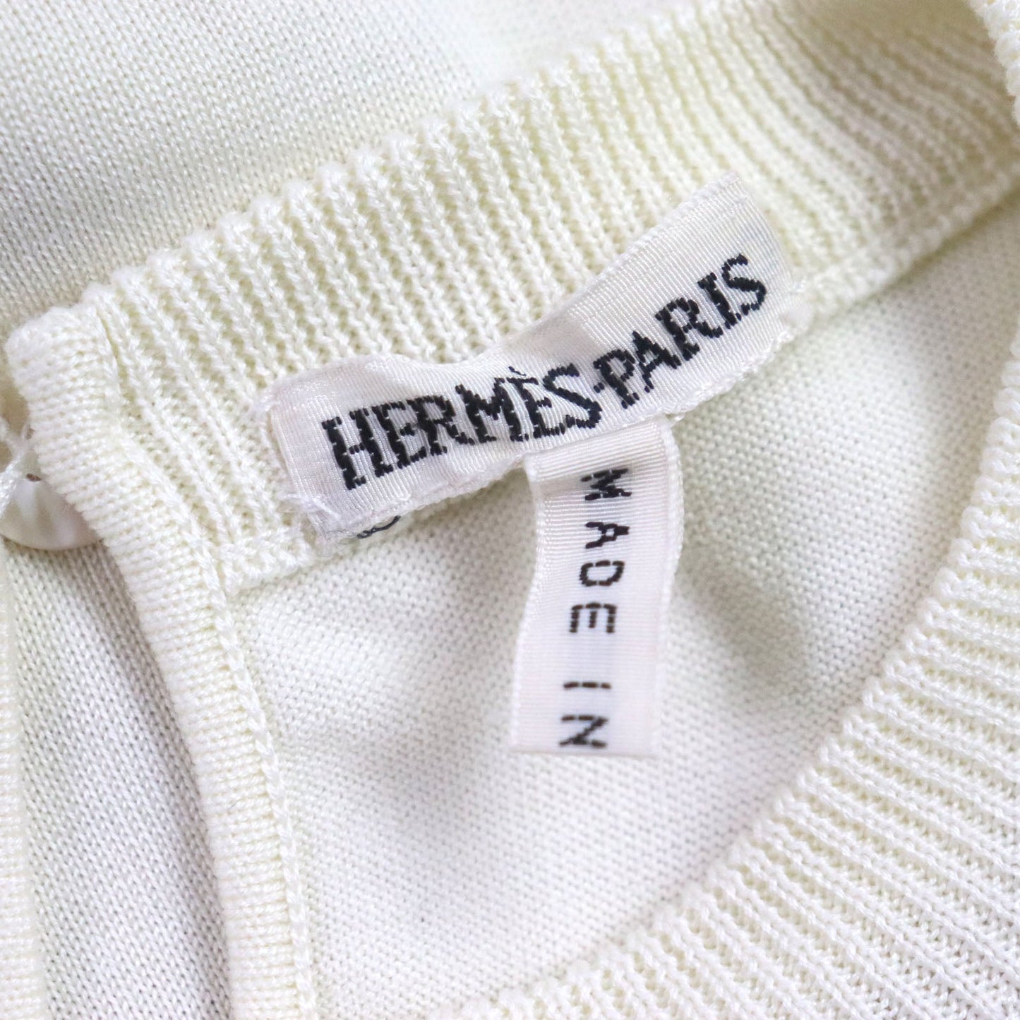 HERMES knit silk Ivory Multi CAVALERIE FRANCAISE