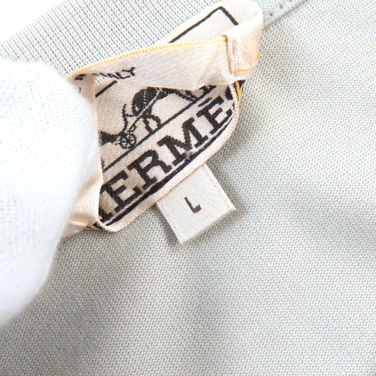 HERMES Short sleeve T-shirt cotton Light gray L